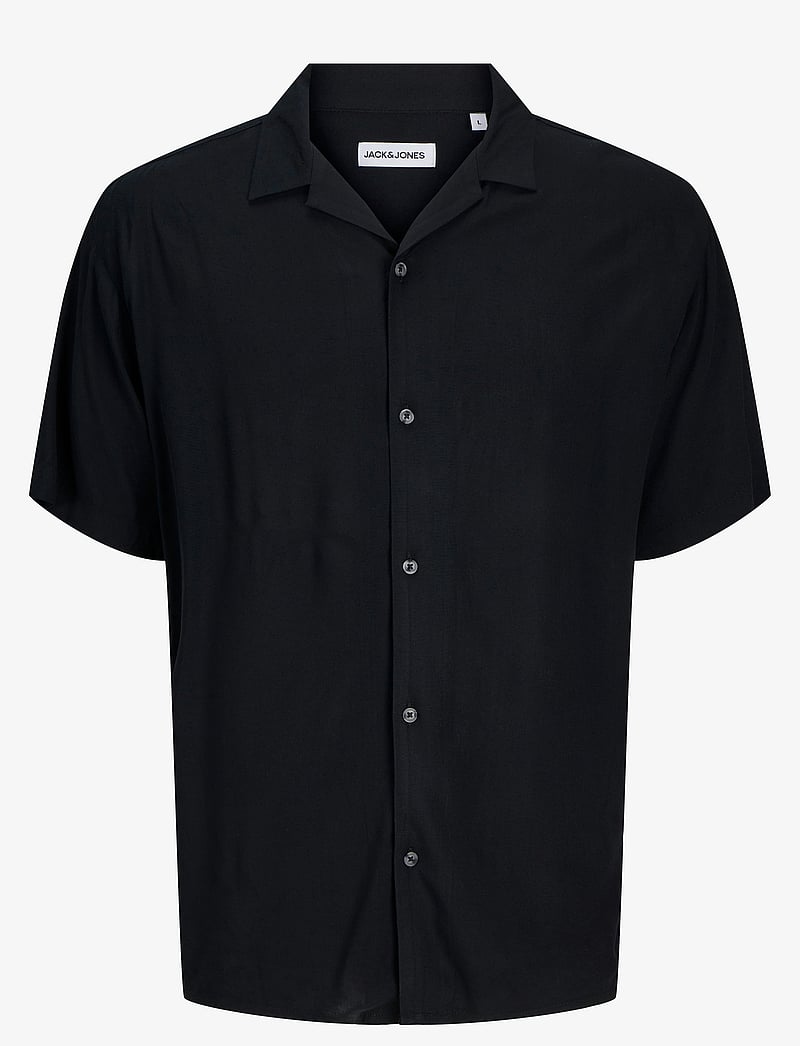 Jack & Jones - JJEJEFF SOLID RESORT SHIRT S/S SN - kortärmade skjortor - black - 1