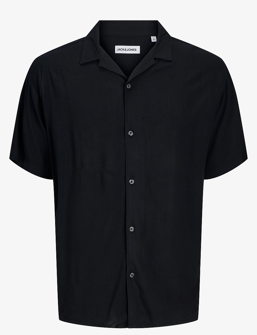 Jack & Jones - JJEJEFF SOLID RESORT SHIRT S/S SN - kurzarmhemden - black - 1
