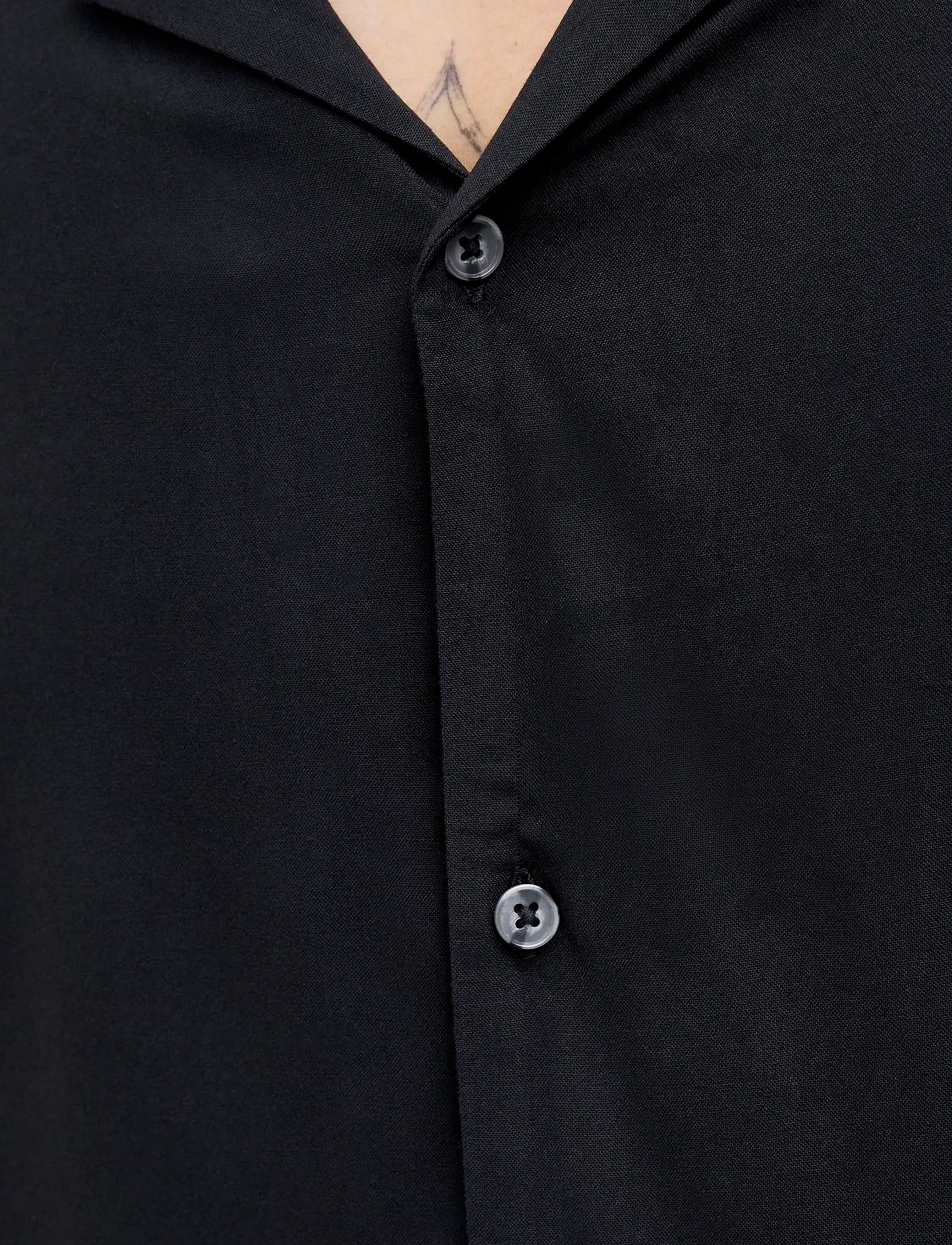 Jack & Jones - JJEJEFF SOLID RESORT SHIRT S/S SN - kurzarmhemden - black - 3