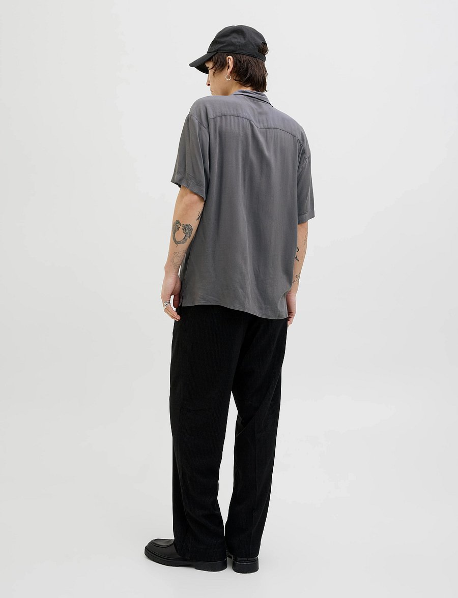 Jack & Jones - JJEJEFF SOLID RESORT SHIRT S/S SN - lyhythihaiset kauluspaidat - castlerock - 3