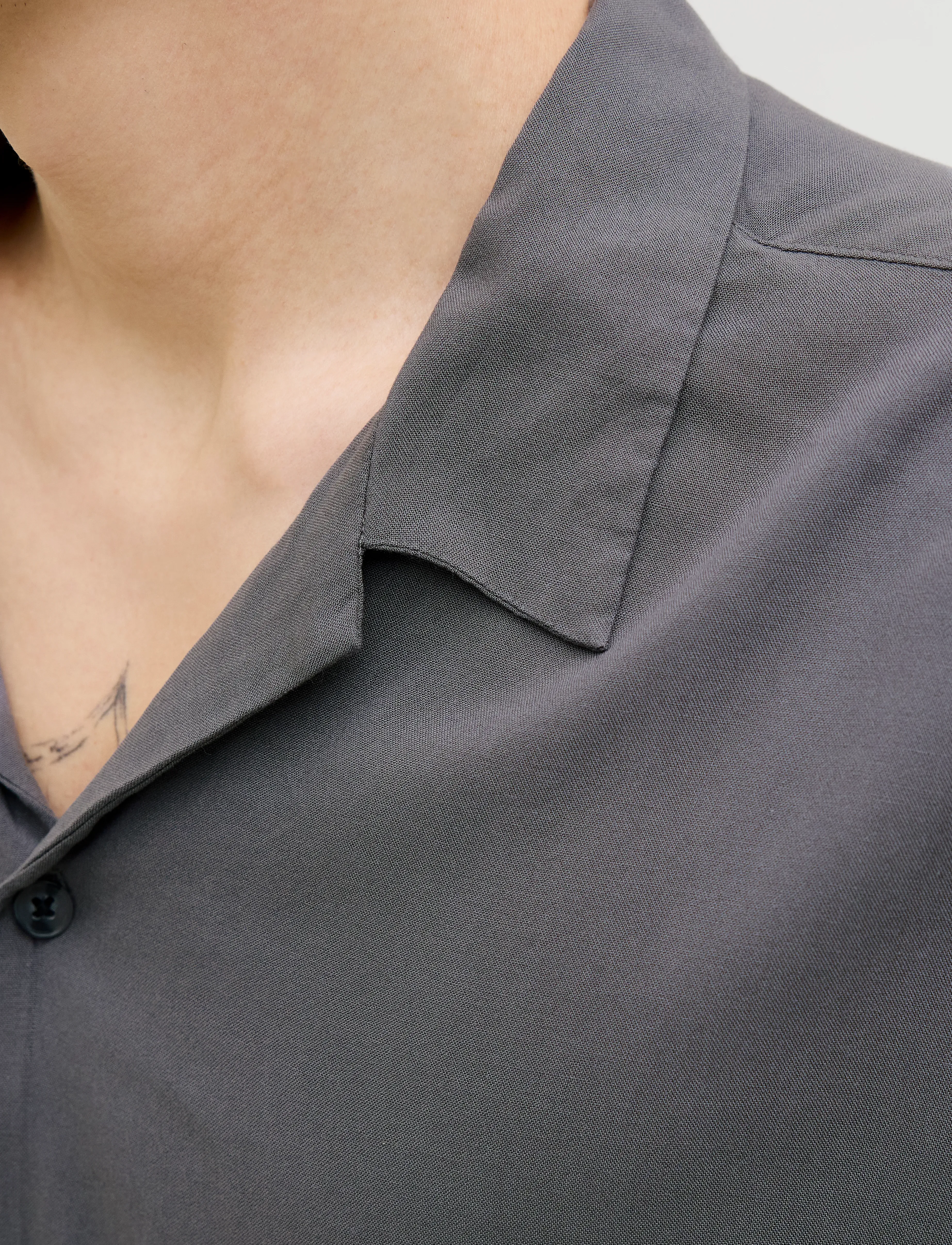 Jack & Jones - JJEJEFF SOLID RESORT SHIRT S/S SN - lyhythihaiset kauluspaidat - castlerock - 5