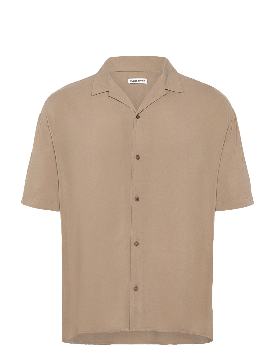 Jack & Jones - JJEJEFF SOLID RESORT SHIRT S/S SN - kortærmede skjorter - coriander - 1