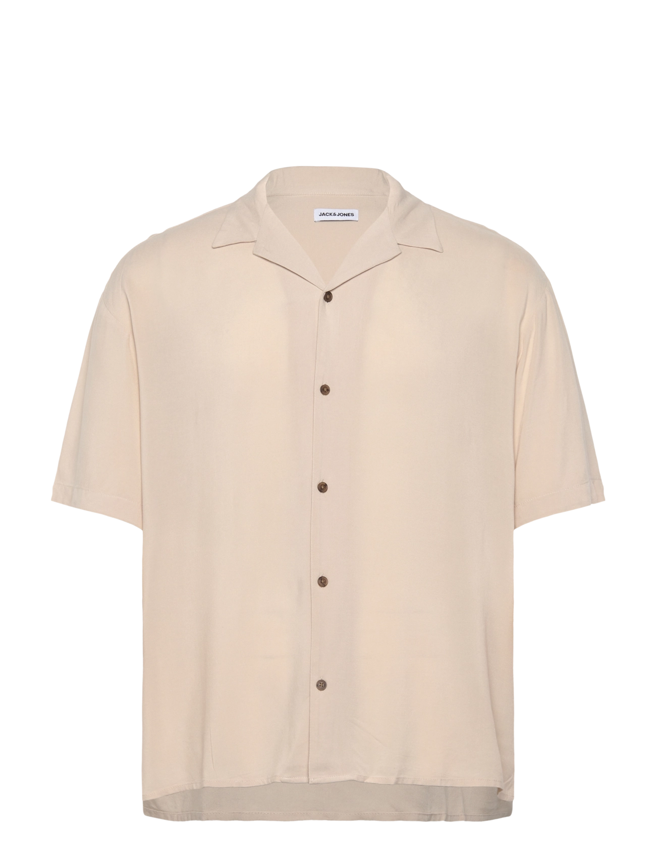 Jack & Jones JJEJEFF SOLID RESORT SHIRT S/S SN - Krekli - MOONBEAM / beige