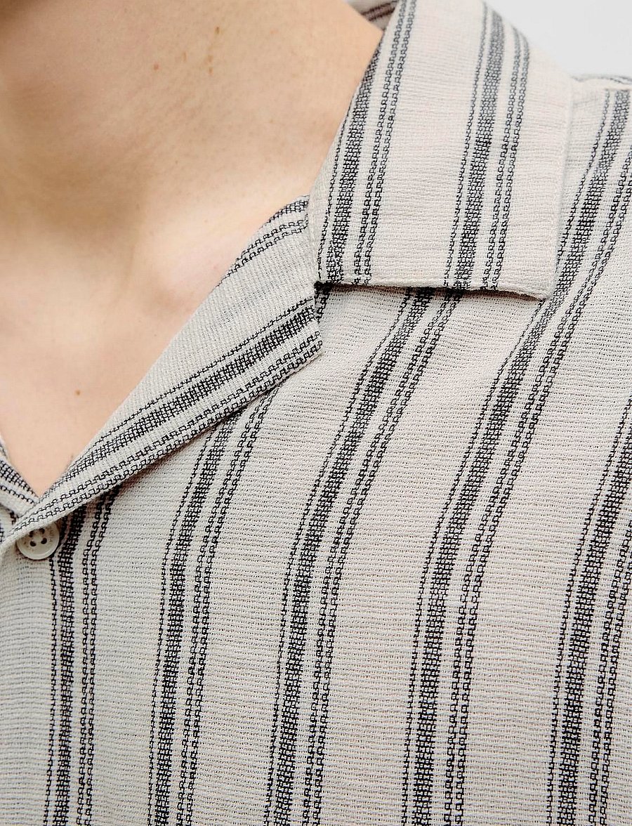 Jack & Jones - JJEENZO STRIPE RESORT SHIRT SS SN - chemises à manches courtes - moonbeam - 0