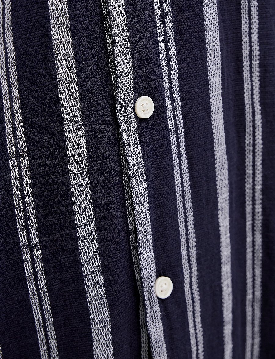 Jack & Jones - JJEENZO STRIPE RESORT SHIRT SS SN - lyhythihaiset kauluspaidat - sky captain - 3
