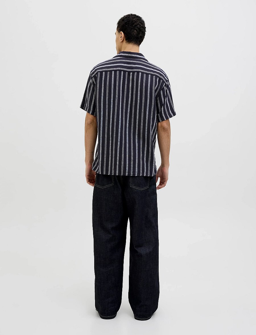 Jack & Jones - JJEENZO STRIPE RESORT SHIRT SS SN - lyhythihaiset kauluspaidat - sky captain - 5