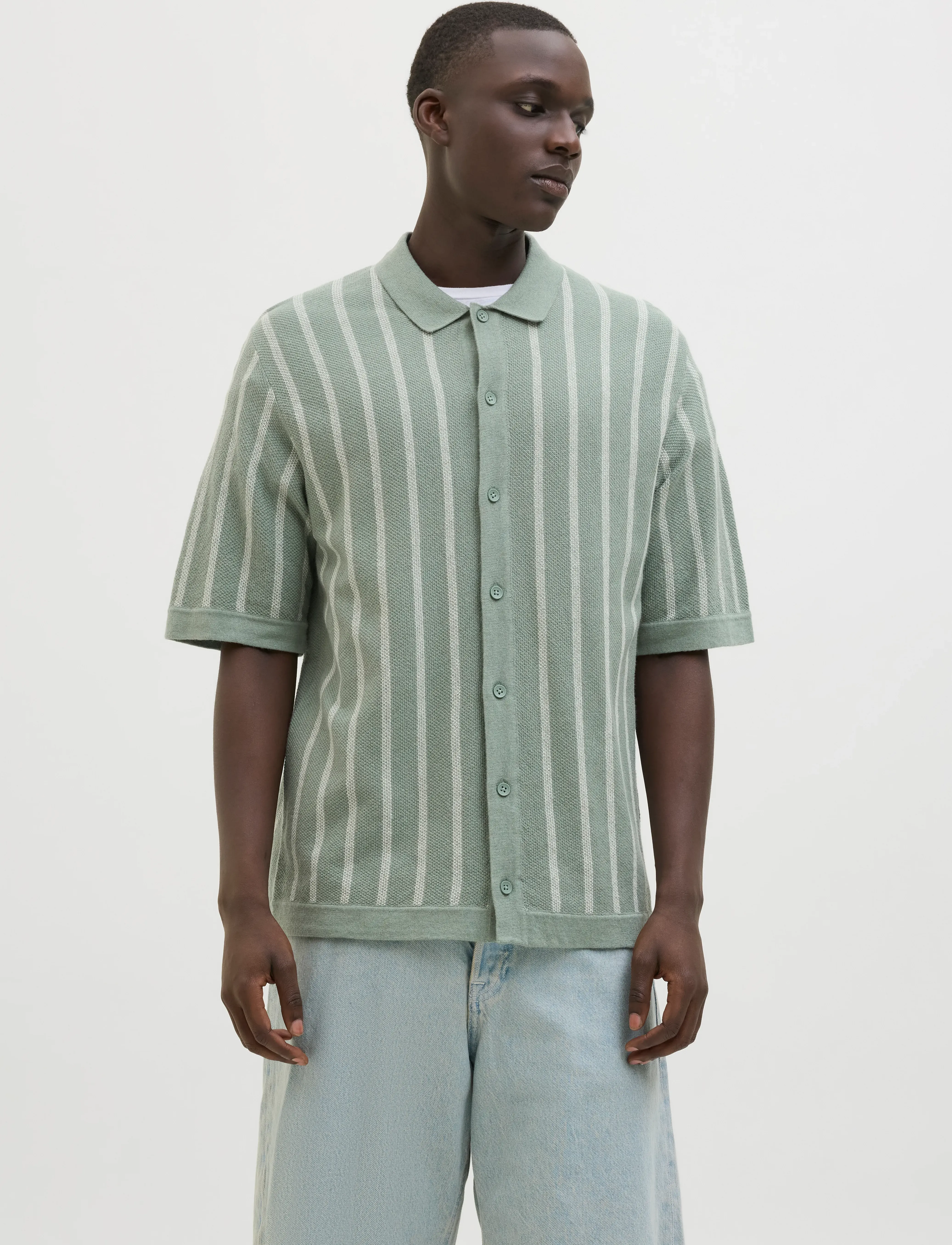 Jjemil Knit Striped Shirt Ss