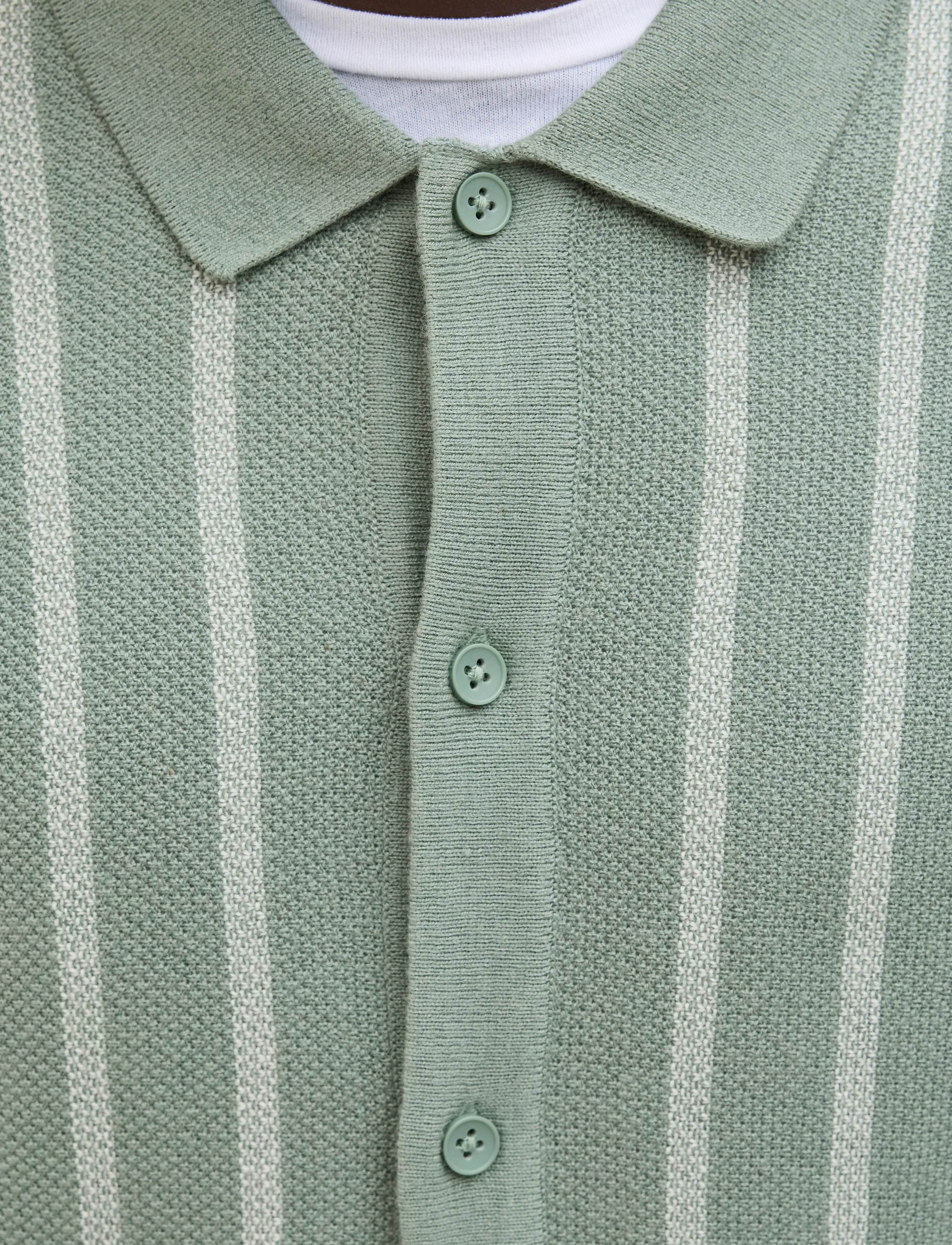 Jack & Jones - JJEMIL KNIT STRIPED SHIRT SS - kortærmede skjorter - iceberg green - 3
