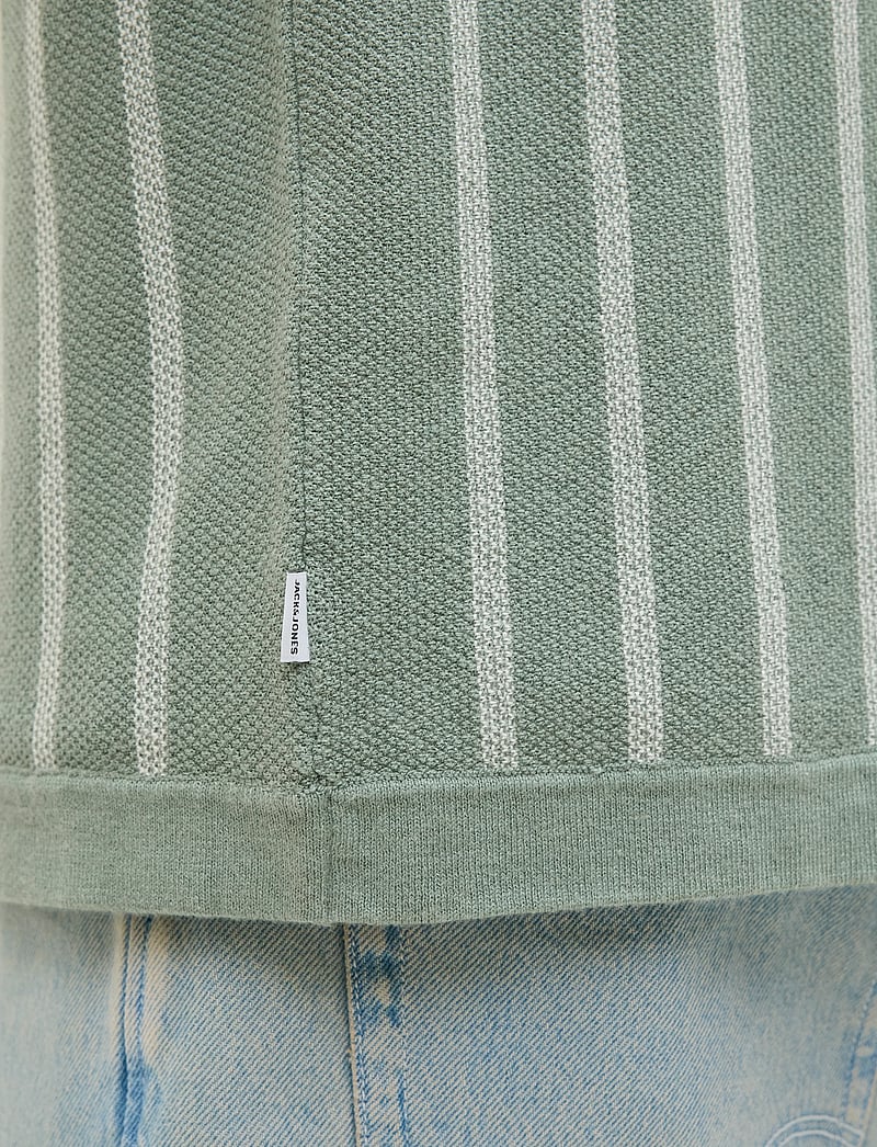 Jack & Jones - JJEMIL KNIT STRIPED SHIRT SS - short-sleeved shirts - iceberg green - 4