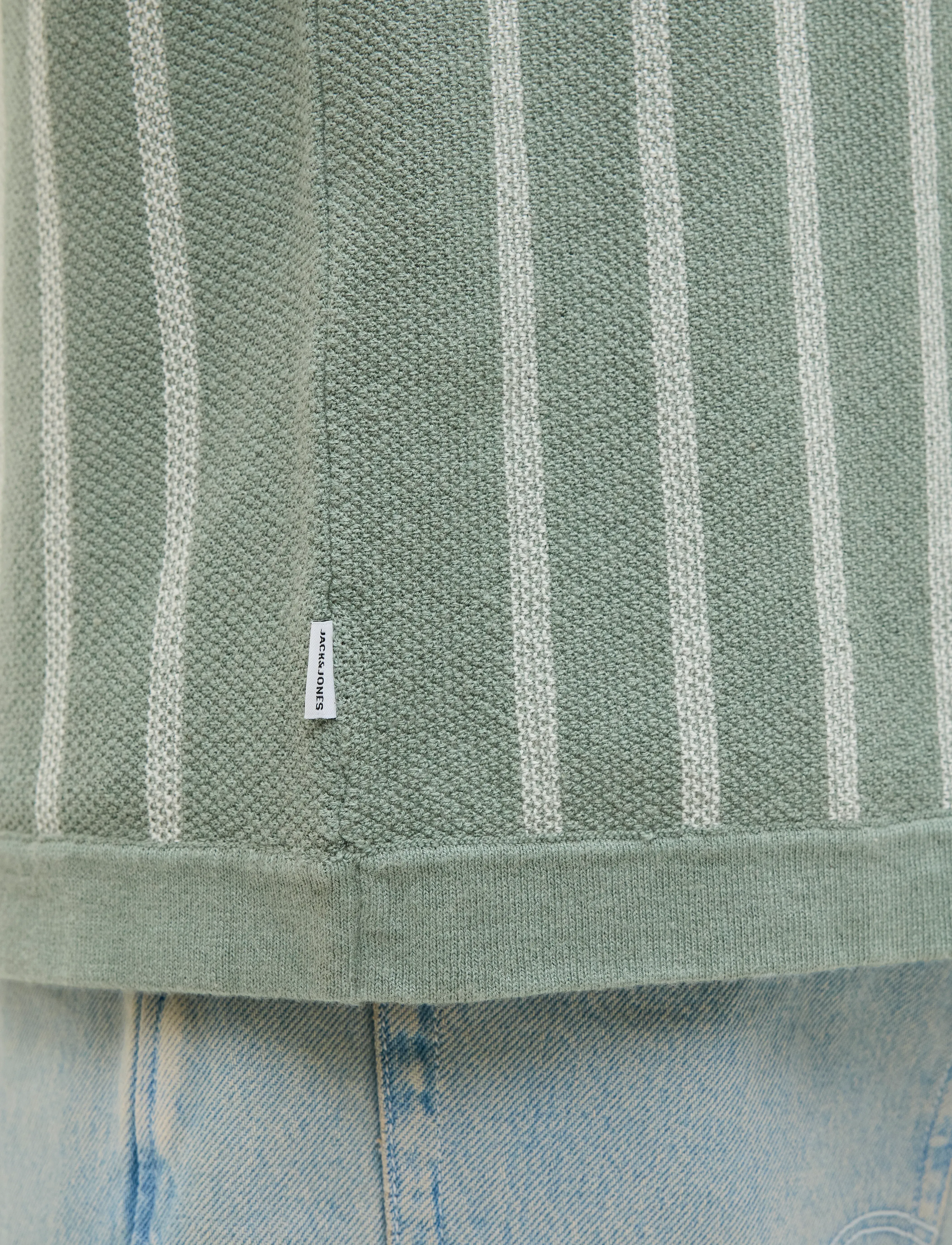 Jack & Jones - JJEMIL KNIT STRIPED SHIRT SS - kortærmede skjorter - iceberg green - 4