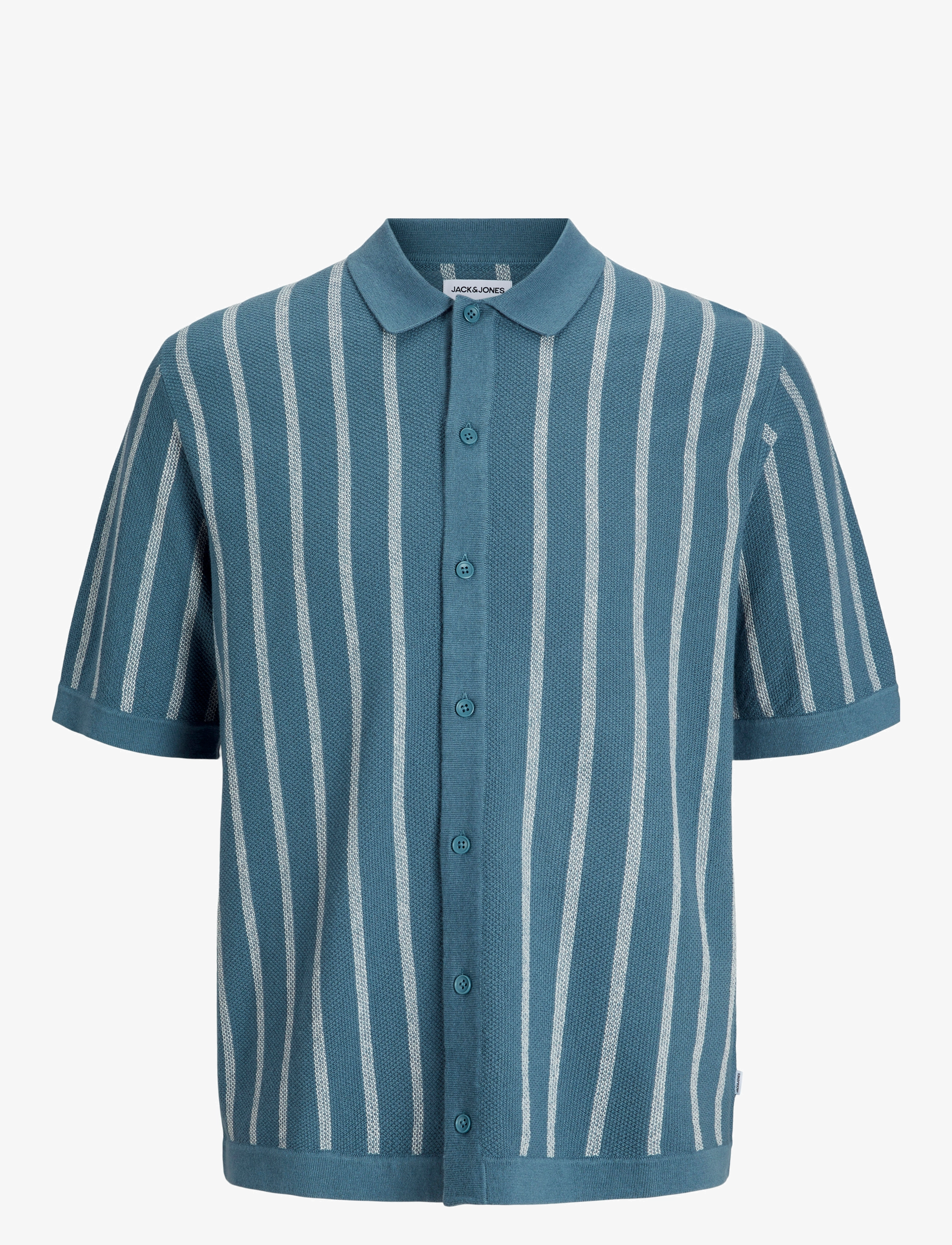 Jack & Jones JJEMIL KNIT STRIPED SHIRT SS - Jack & Jones - OCEANVIEW / blue