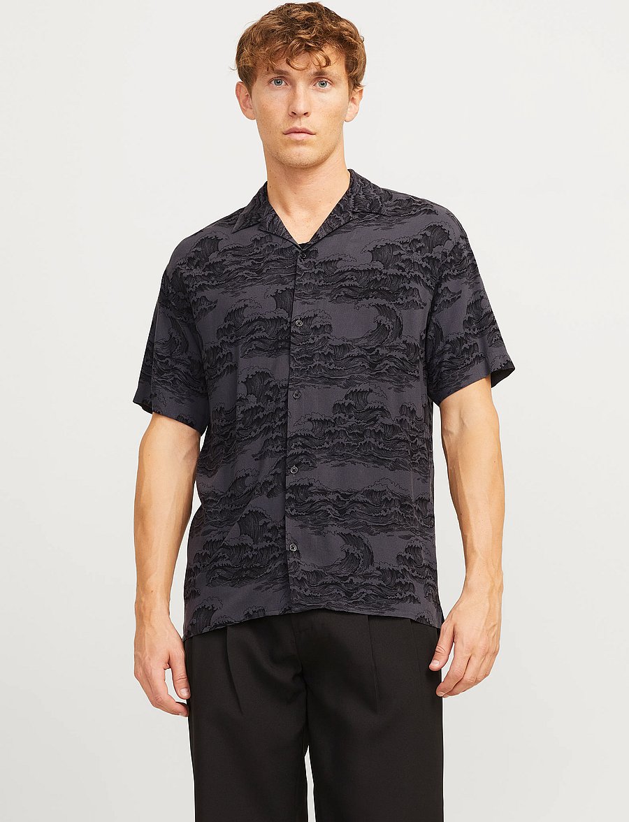 Jack & Jones - JJJEFF AOP RESORT SHIRT SS - lühikeste varrukatega särgid - castlerock - 0