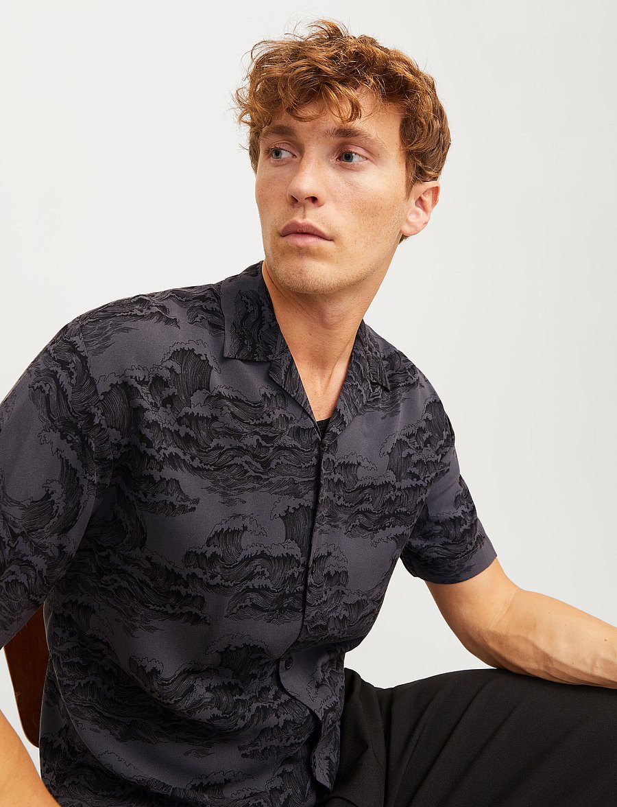 Jack & Jones - JJJEFF AOP RESORT SHIRT SS - lühikeste varrukatega särgid - castlerock - 3