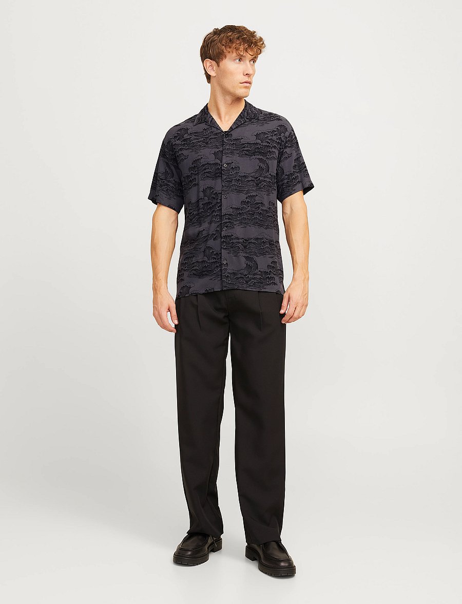 Jack & Jones - JJJEFF AOP RESORT SHIRT SS - lühikeste varrukatega särgid - castlerock - 4