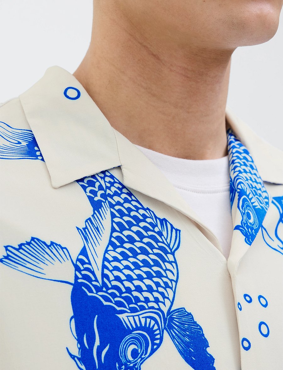 Jack & Jones - JJJEFF AOP RESORT SHIRT SS - short-sleeved shirts - lapis blue - 3