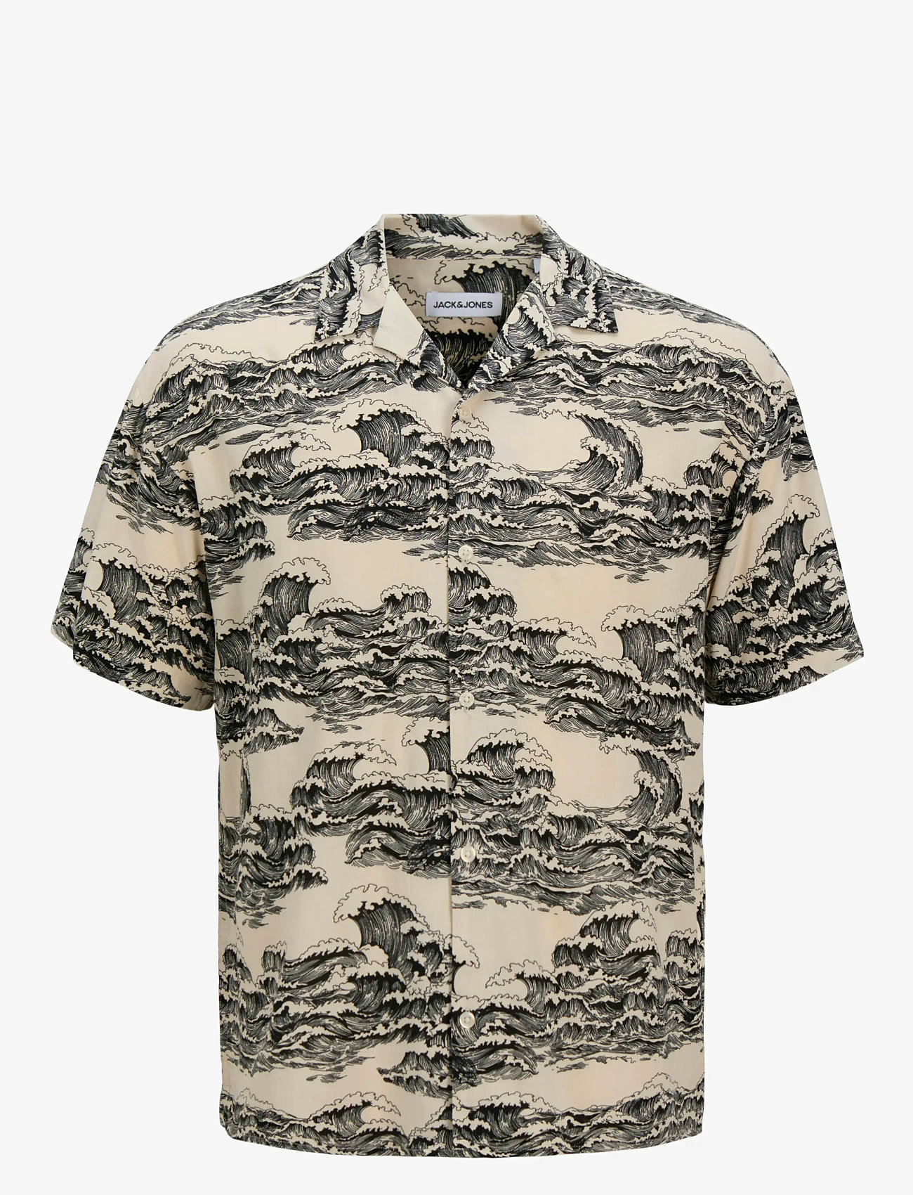 Jack & Jones - JJJEFF AOP RESORT SHIRT SS - short-sleeved shirts - moonbeam - 1