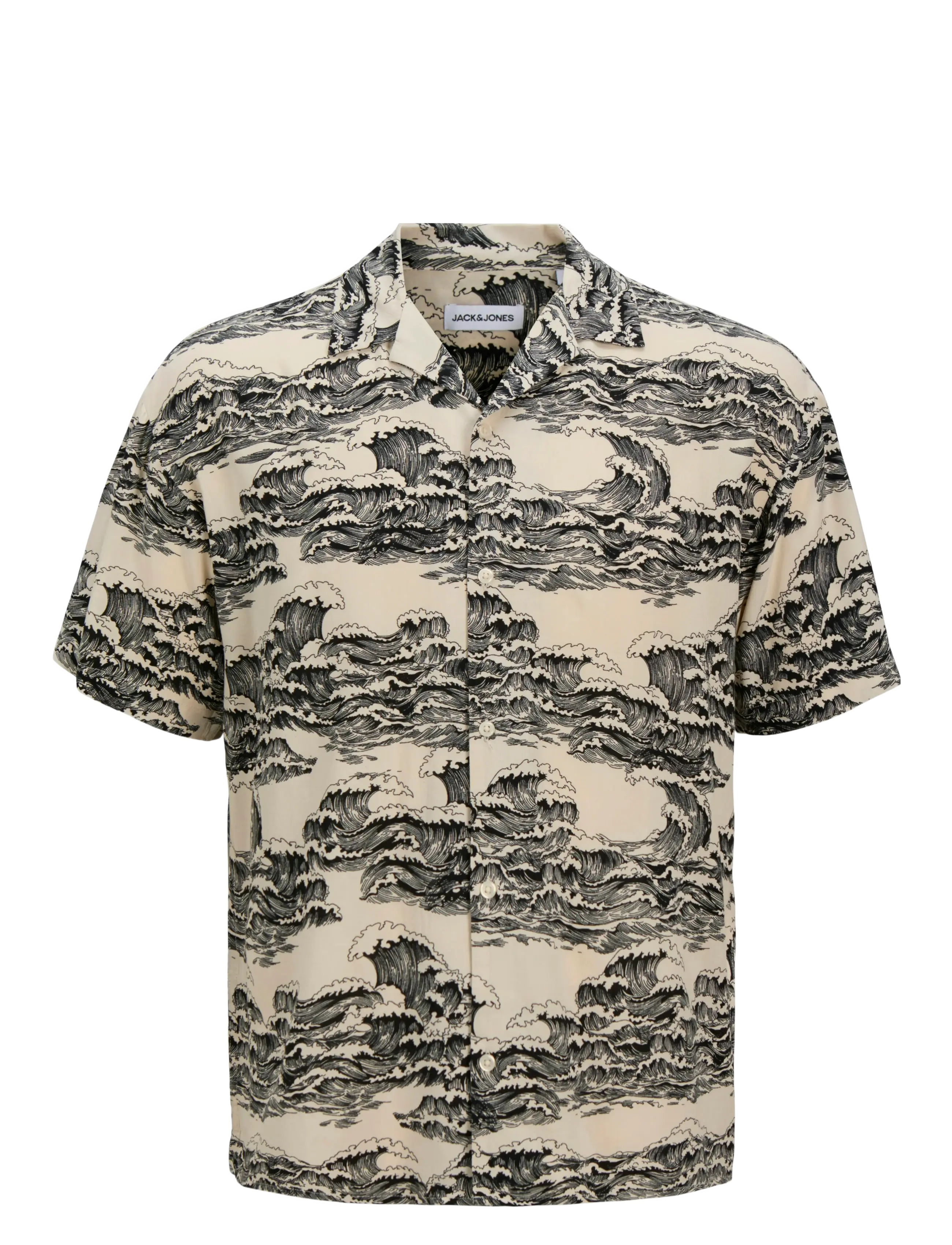 Jack & Jones JJJEFF AOP RESORT SHIRT SS - De laveste prisene - MOONBEAM / cream