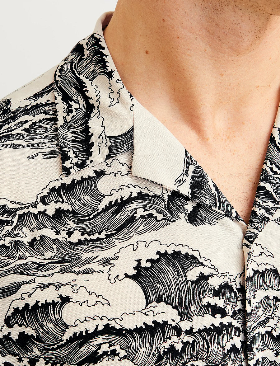 Jack & Jones - JJJEFF AOP RESORT SHIRT SS - short-sleeved shirts - moonbeam - 3