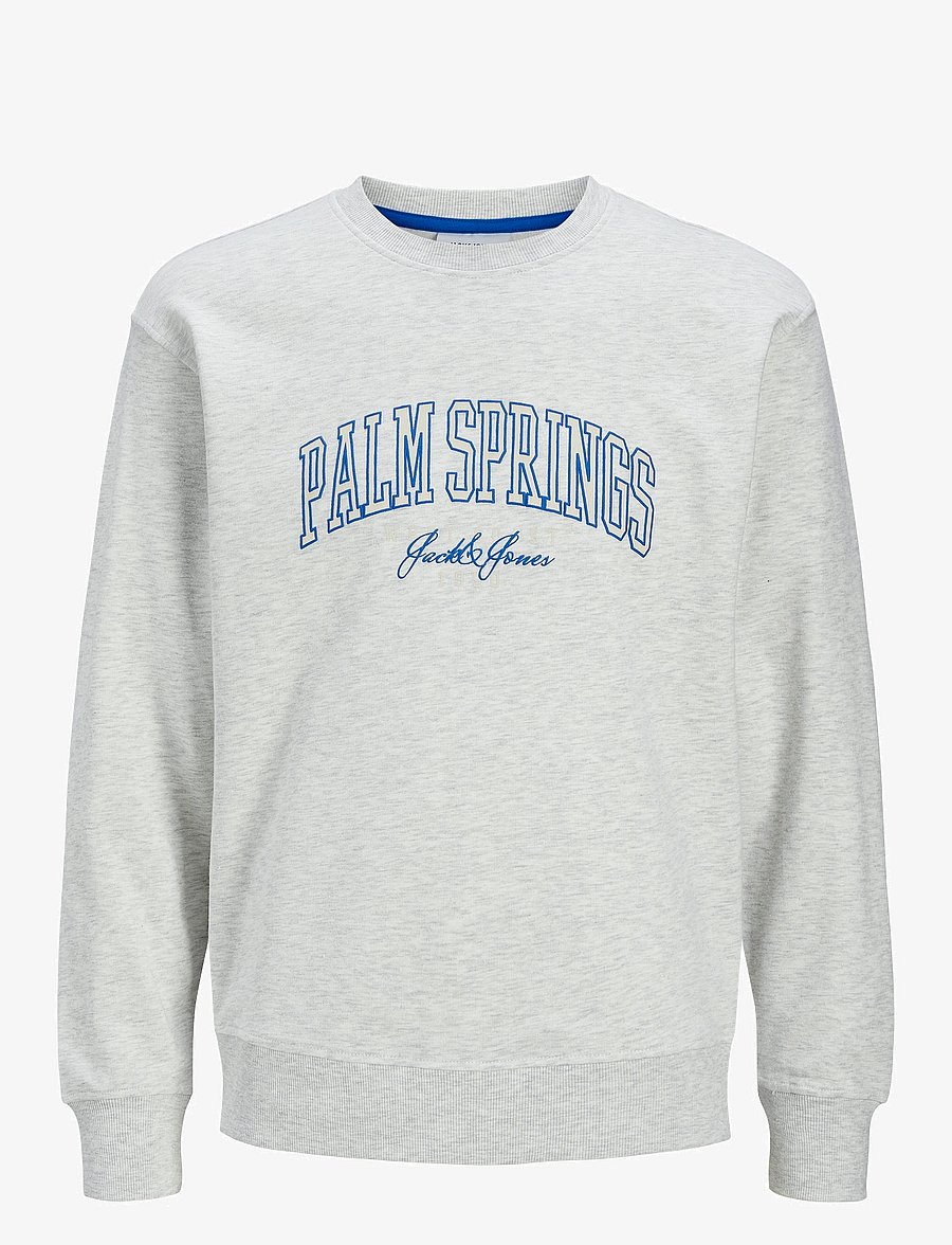 Jack & Jones - JJDETROIT SWEAT CREW NECK - hoodies - white melange - 0
