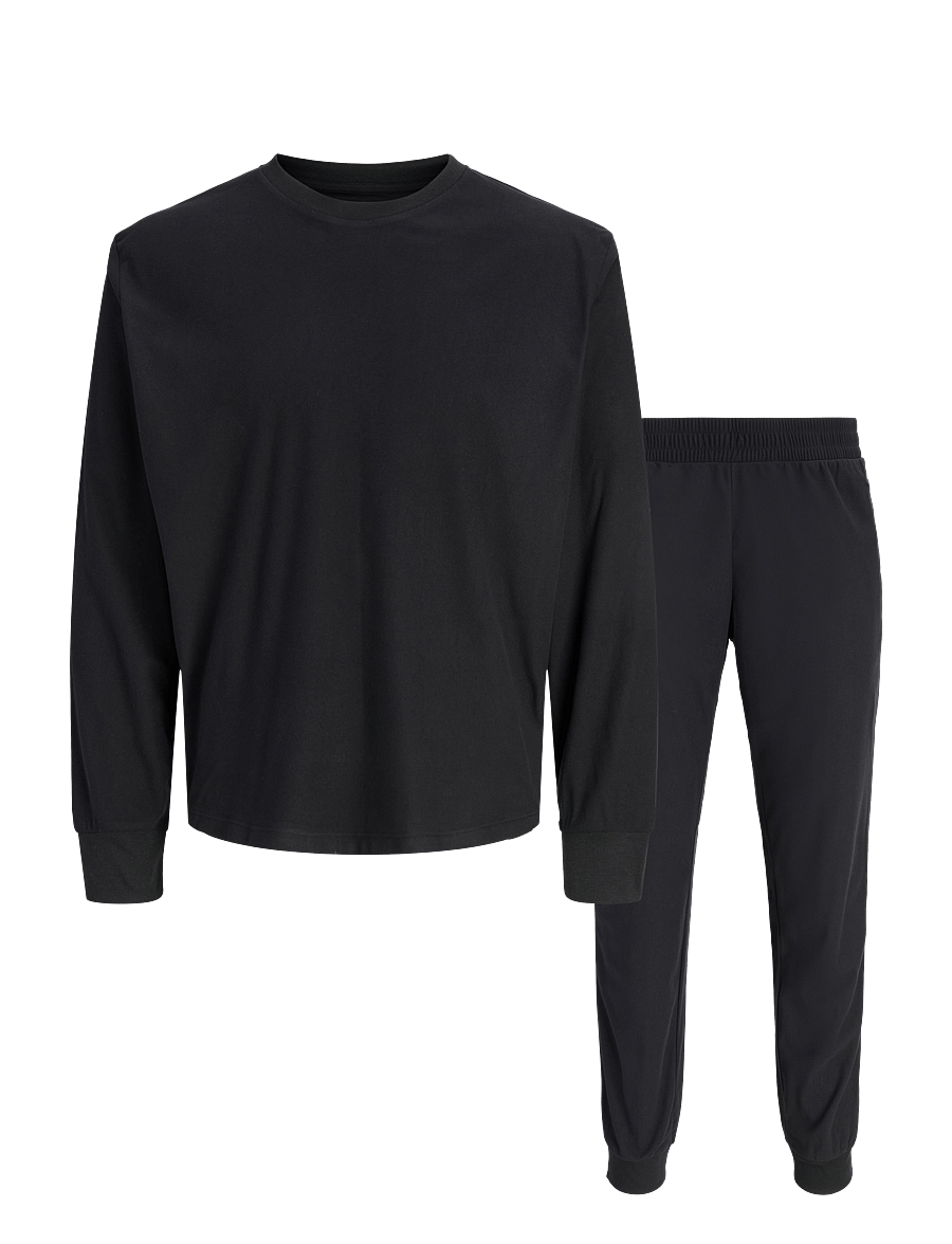 Jack & Jones - JACSOLID LOUNGE SET W NOOS - pyjama sets - black - 0