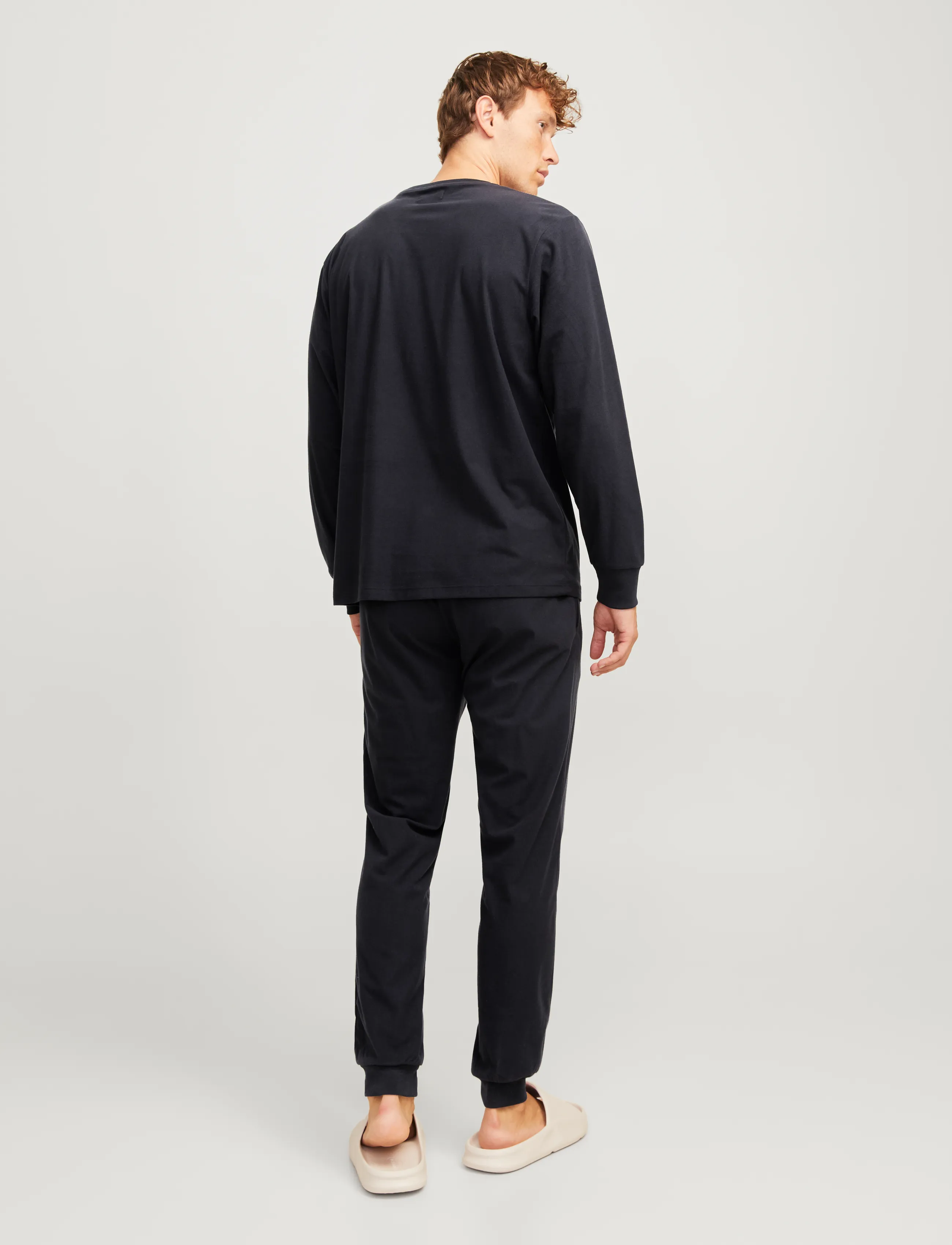 Jack & Jones - JACSOLID LOUNGE SET W NOOS - pyjama sets - black - 4