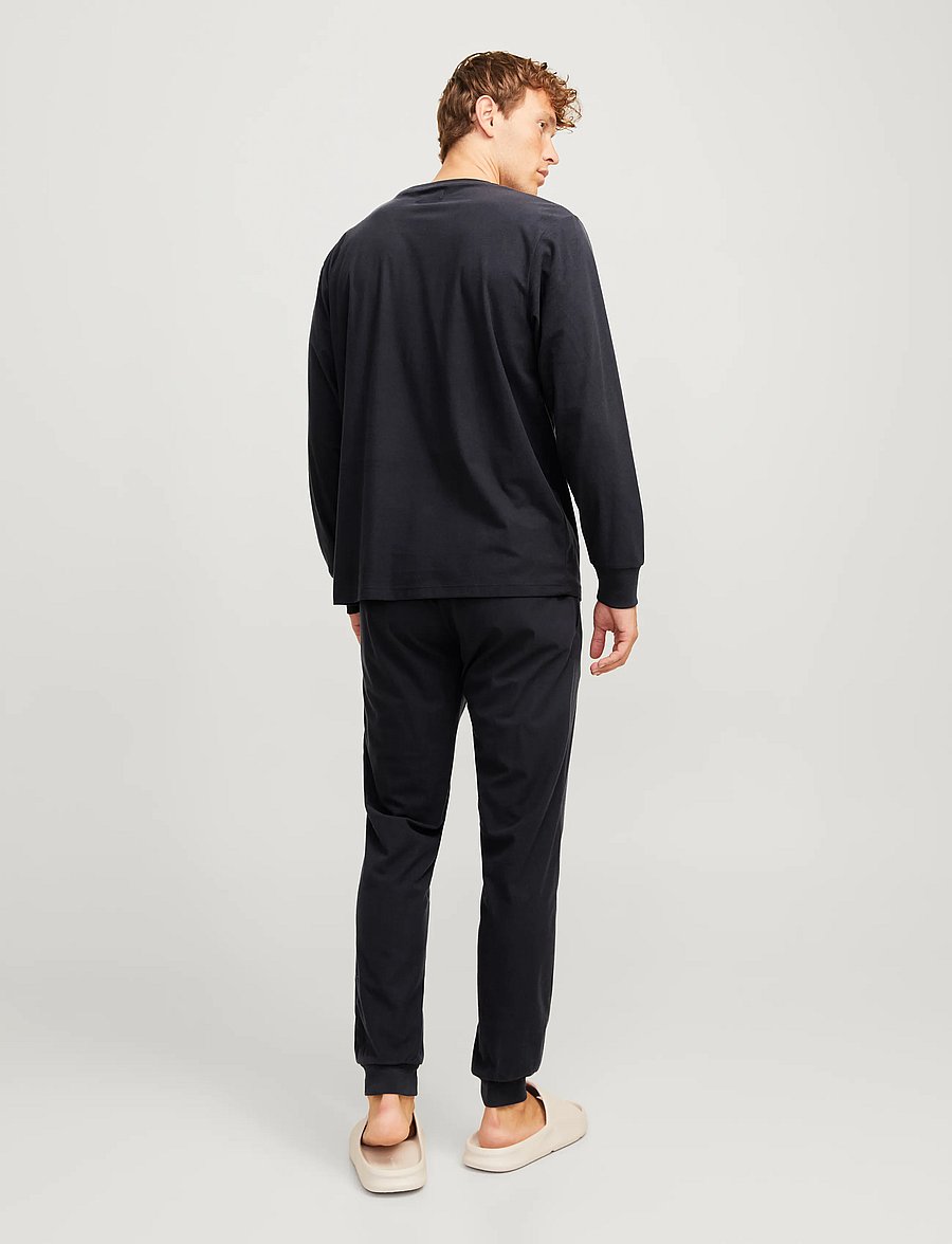 Jack & Jones - JACSOLID LOUNGE SET W NOOS - pyjama sets - black - 4
