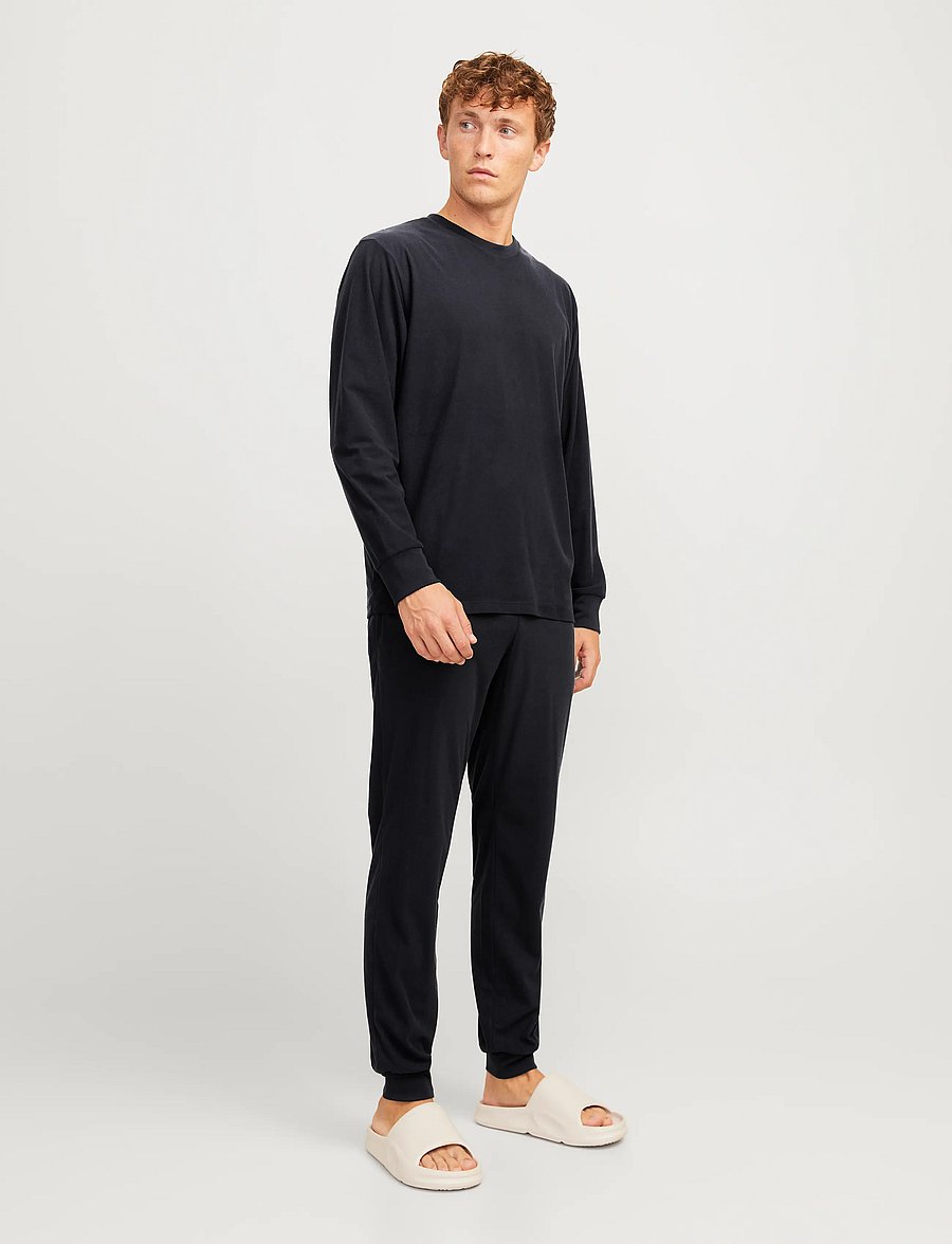 Jack & Jones - JACSOLID LOUNGE SET W NOOS - pyjama sets - black - 5