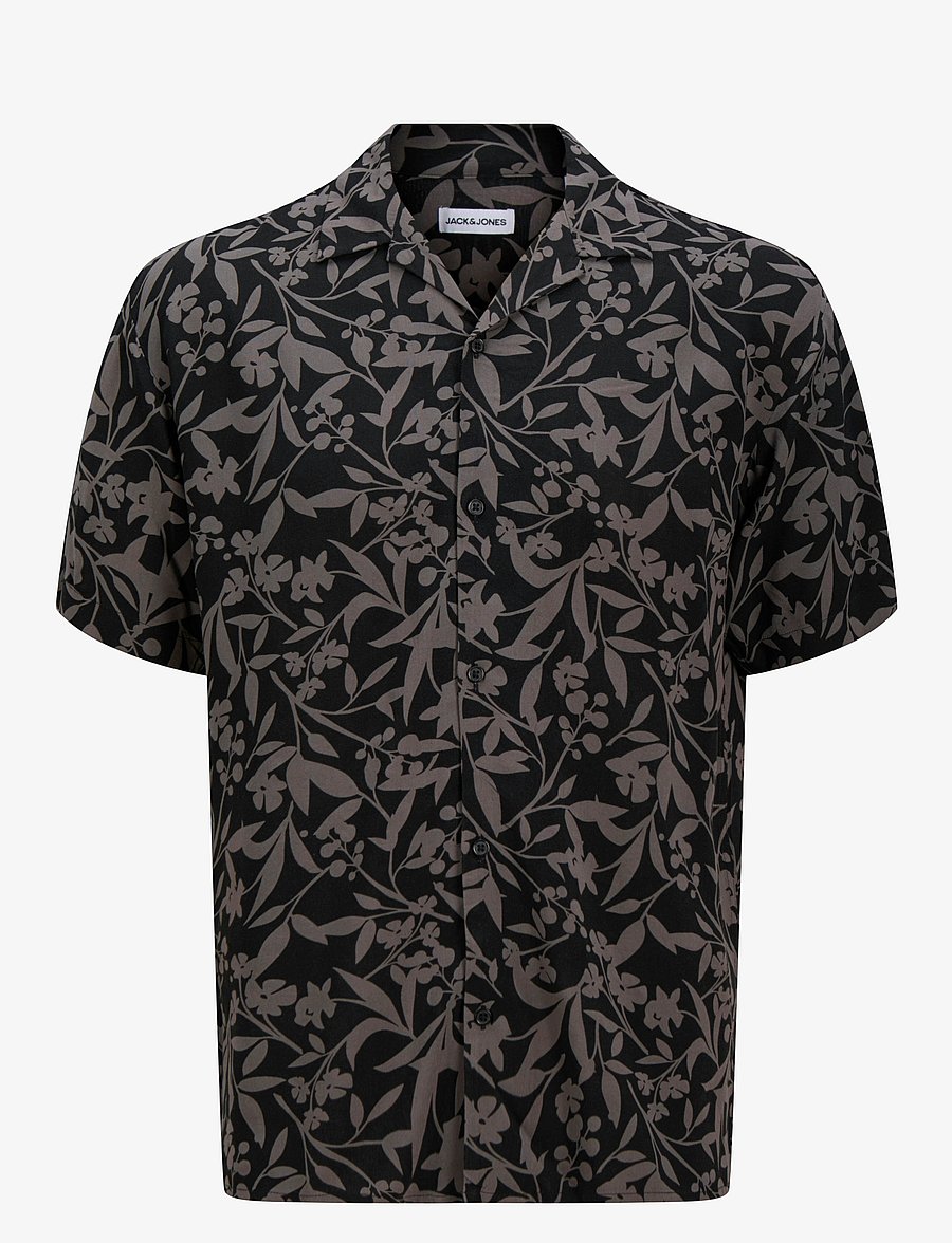 Jack & Jones - JJJEFF MONOCHROME RESORT SHIRT SS - chemises à manches courtes - castlerock - 1