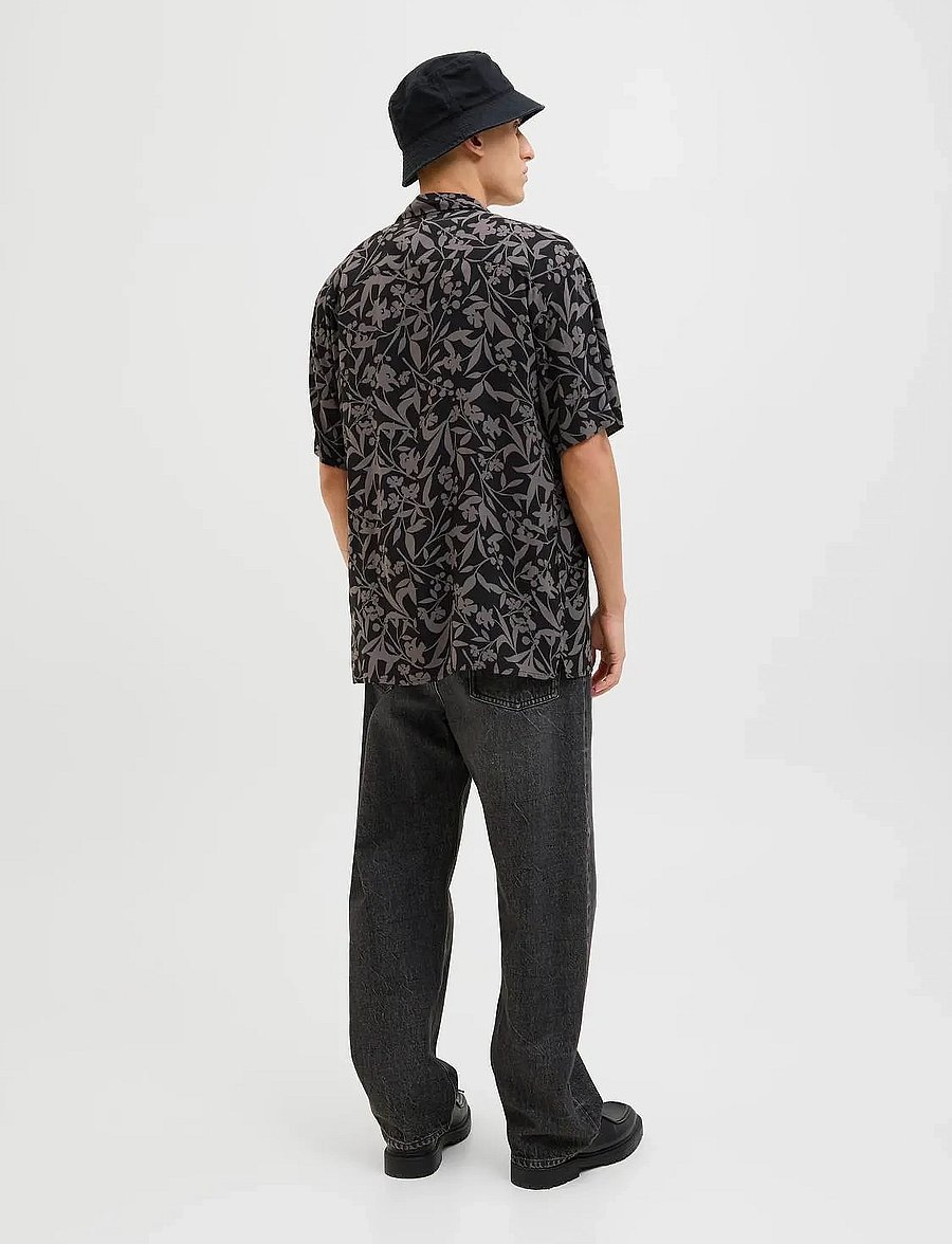 Jack & Jones - JJJEFF MONOCHROME RESORT SHIRT SS - chemises à manches courtes - castlerock - 2