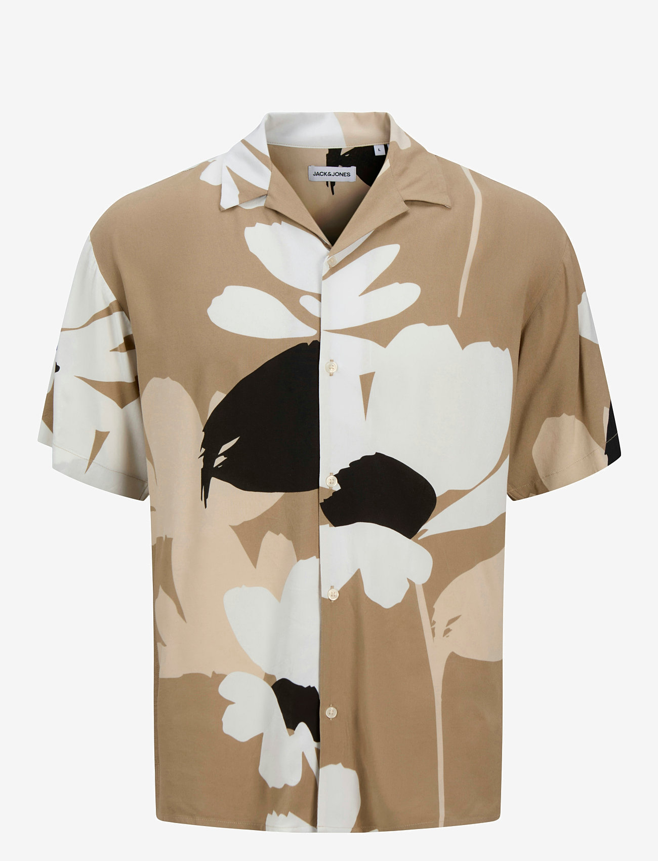 Jack & Jones - JJJEFF MONOCHROME RESORT SHIRT SS - short-sleeved shirts - coriander - 1