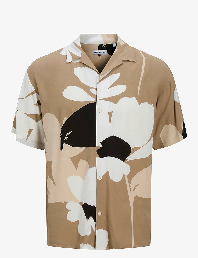 Jack & Jones - JJJEFF MONOCHROME RESORT SHIRT SS - overhemden met korte mouw - coriander - 1