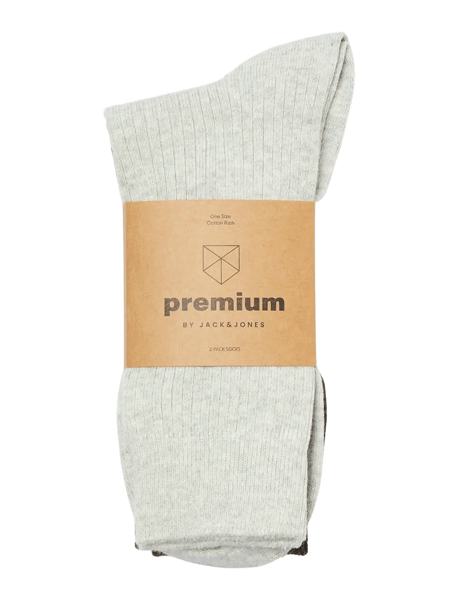 Jack & Jones - JAC PREMIUM SOCKS 2 PACK NOOS - vanliga strumpor - light grey melange - 1