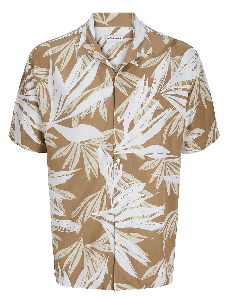 Jack & Jones - JJEJEFF TROPICAL AOP RESORT SHIRT SS SN - lühikeste varrukatega särgid - coriander - 1