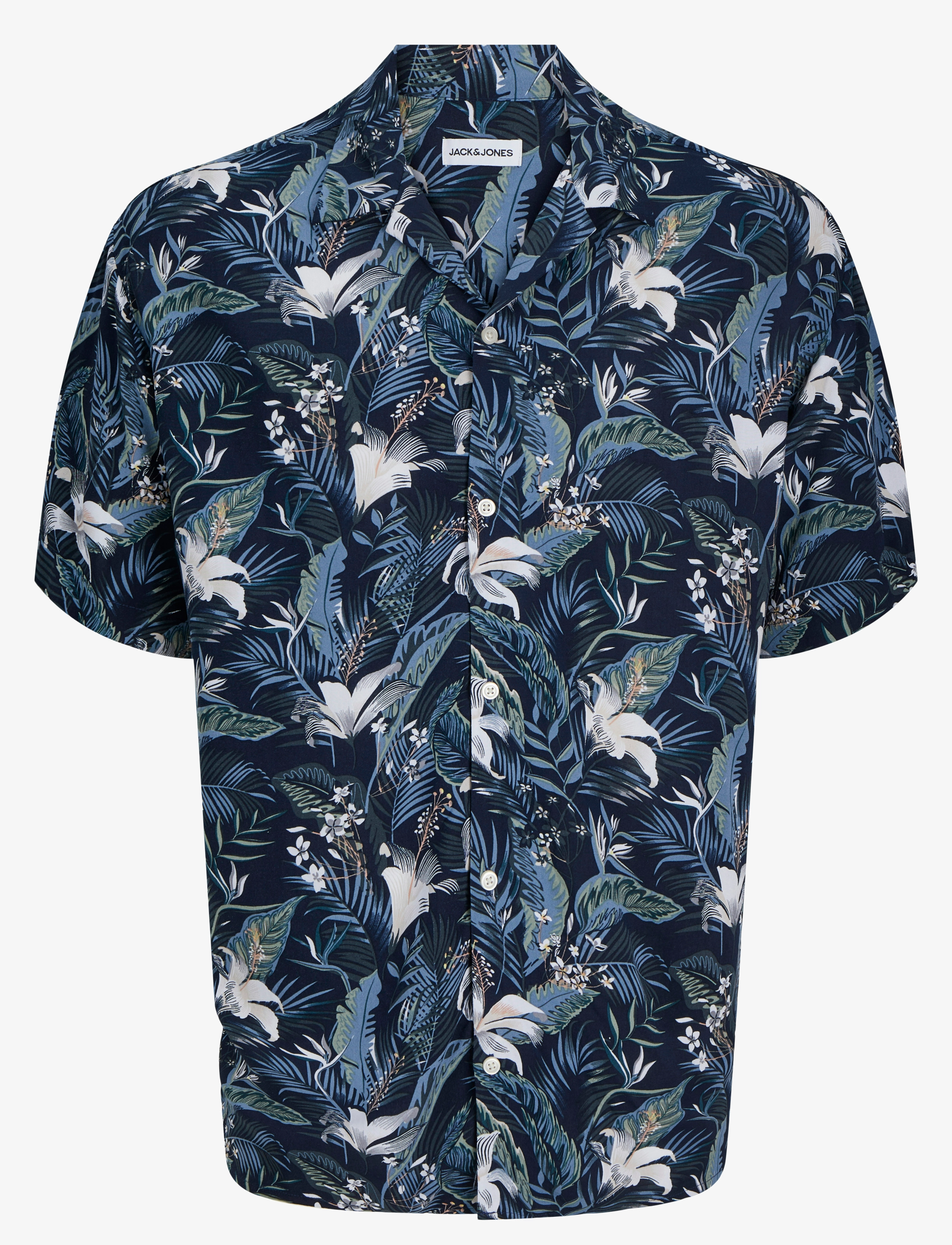 Jack & Jones JJEJEFF TROPICAL AOP RESORT SHIRT SS SN - Skjorter - SKY CAPTAIN / navy