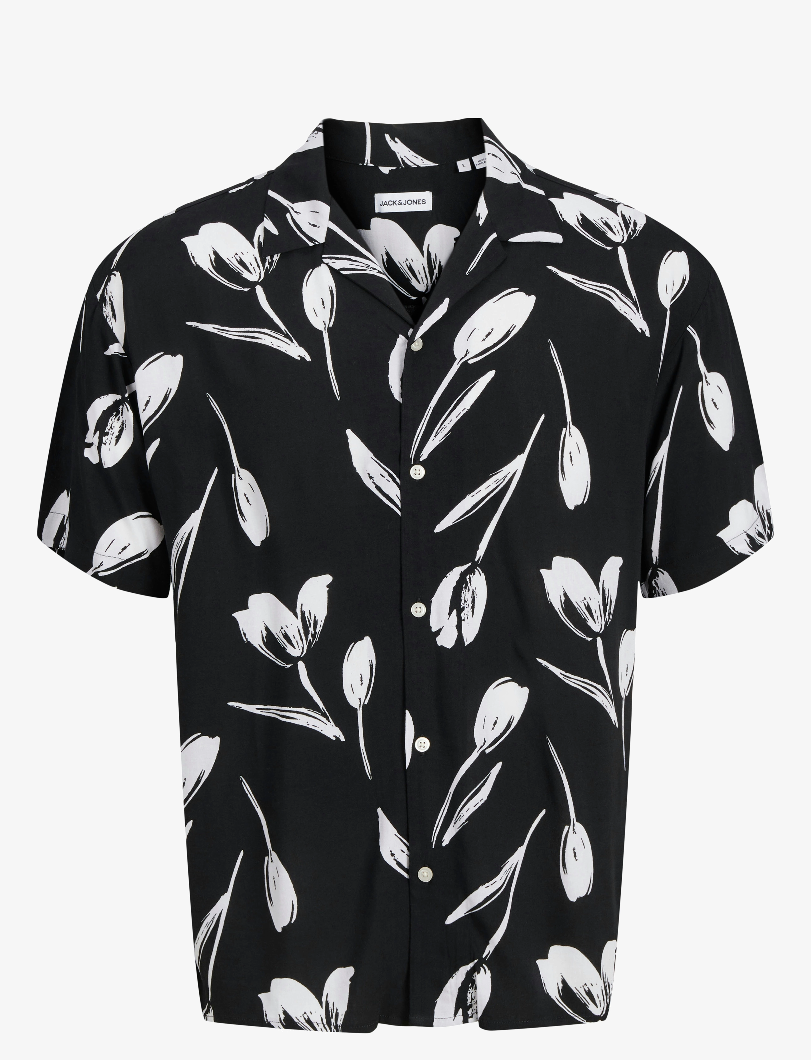 JACK & JONES Jjejeff Charge Resort Shirt Ss Sn Schwarz - XL - Herren