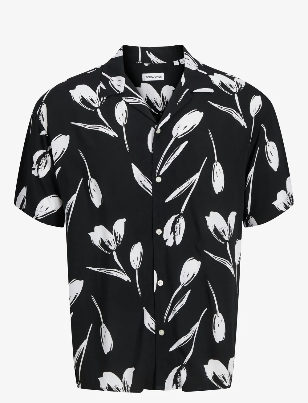 Jack & Jones - JJEJEFF CHARGE RESORT SHIRT SS SN - kurzarmhemden - black - 1