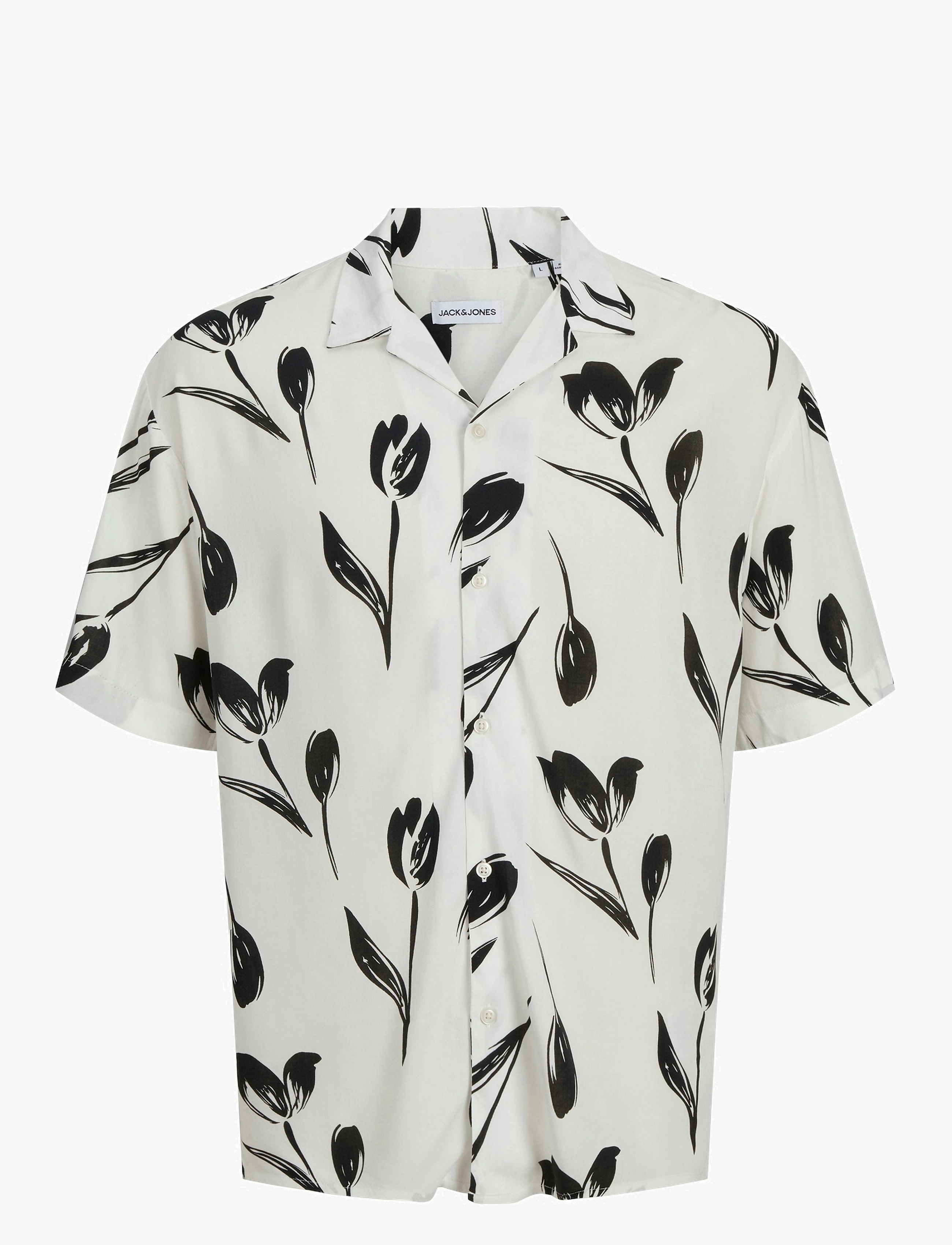 Jack & Jones Jjejeff Charge Resort Shirt Ss Sn, XL, White, Skjorter > Kortærmede Shirts, Herre