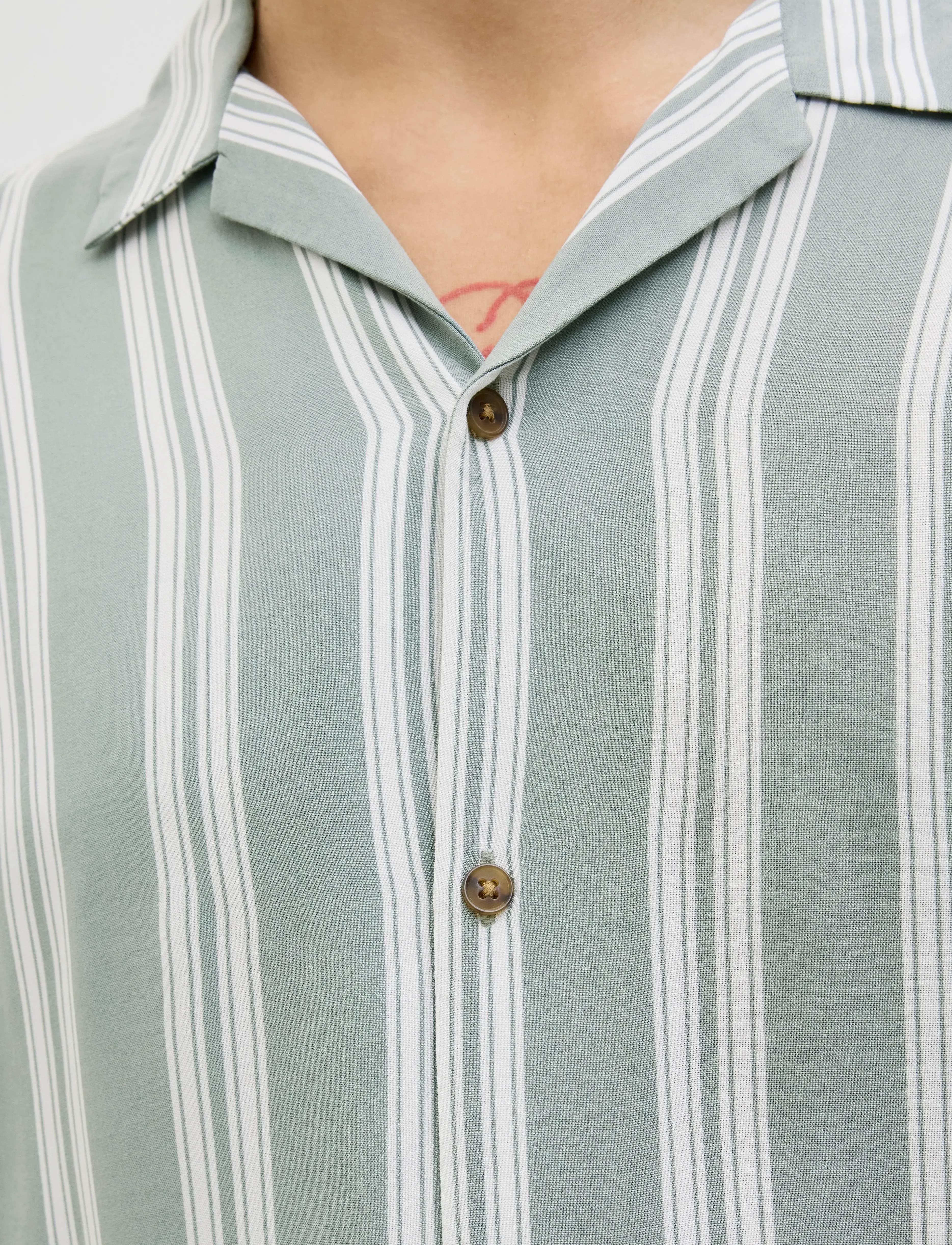 Jack & Jones - JJEJEFF STRIPE RESORT SHIRT SS SN - kurzarmhemden - iceberg green - 4