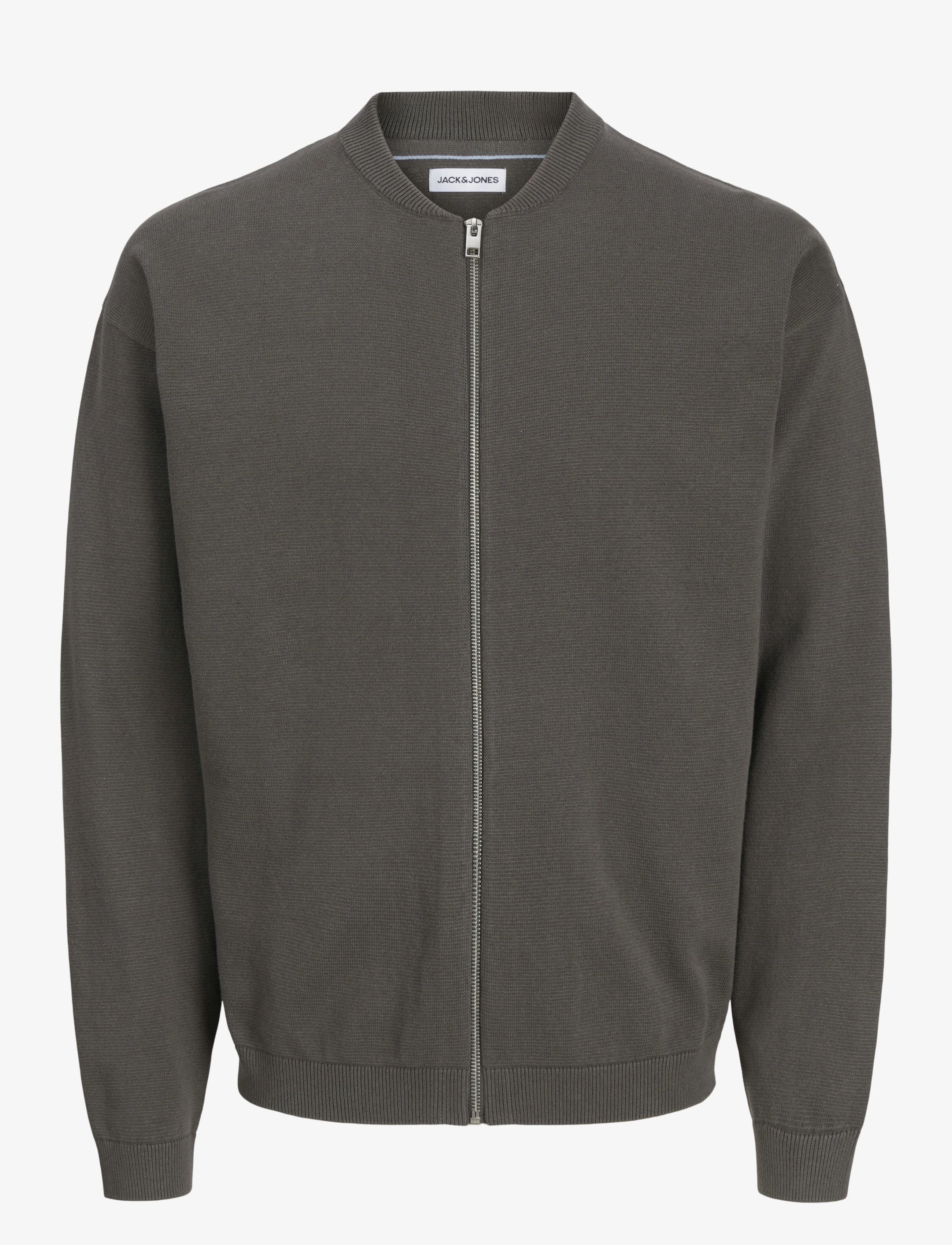 Jack & Jones JJCALVIN KNIT BOMBER CARDIGAN - Koftor - CASTLEROCK / grey