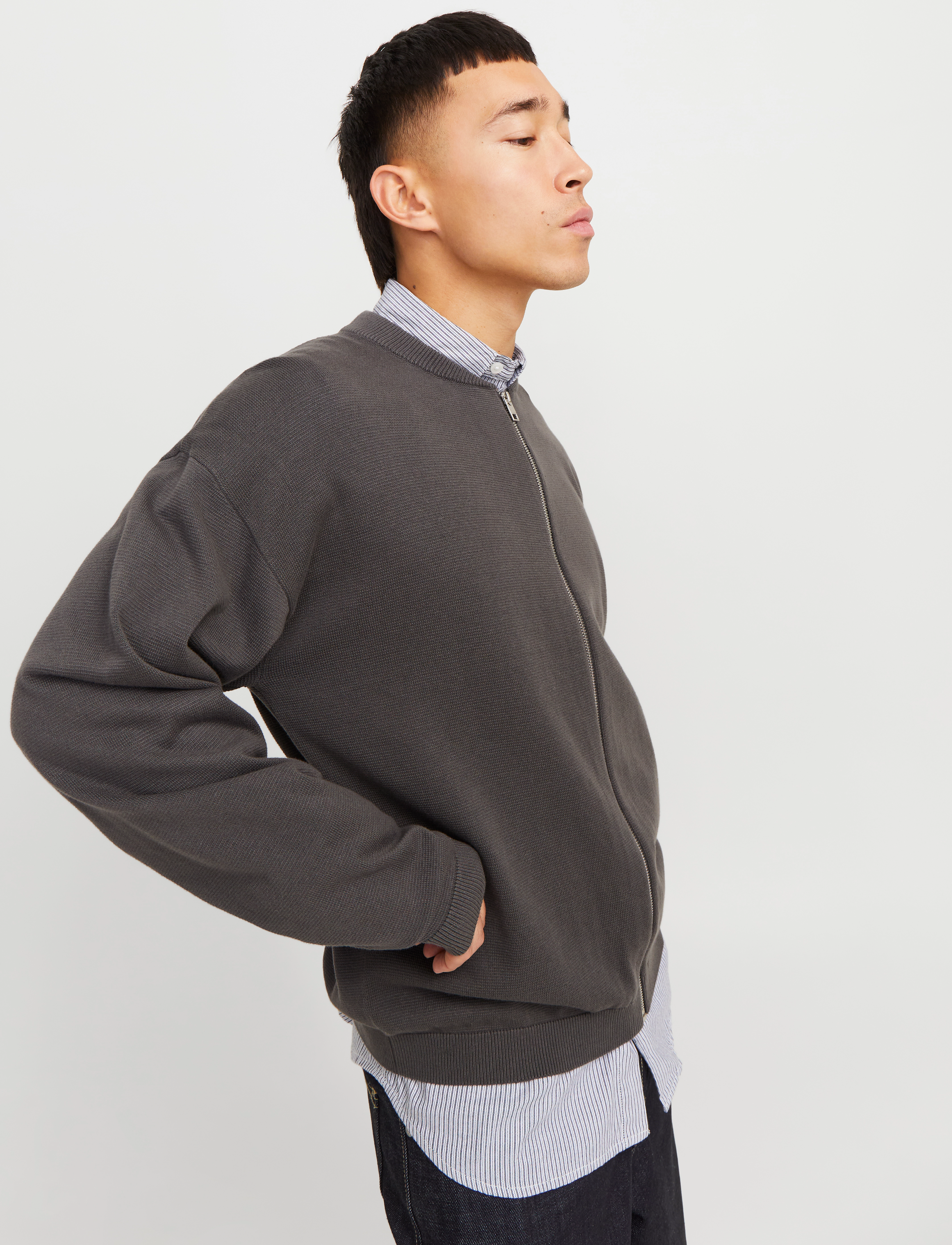 Jack & Jones - JJCALVIN KNIT BOMBER CARDIGAN - fullzip strik - castlerock - 5