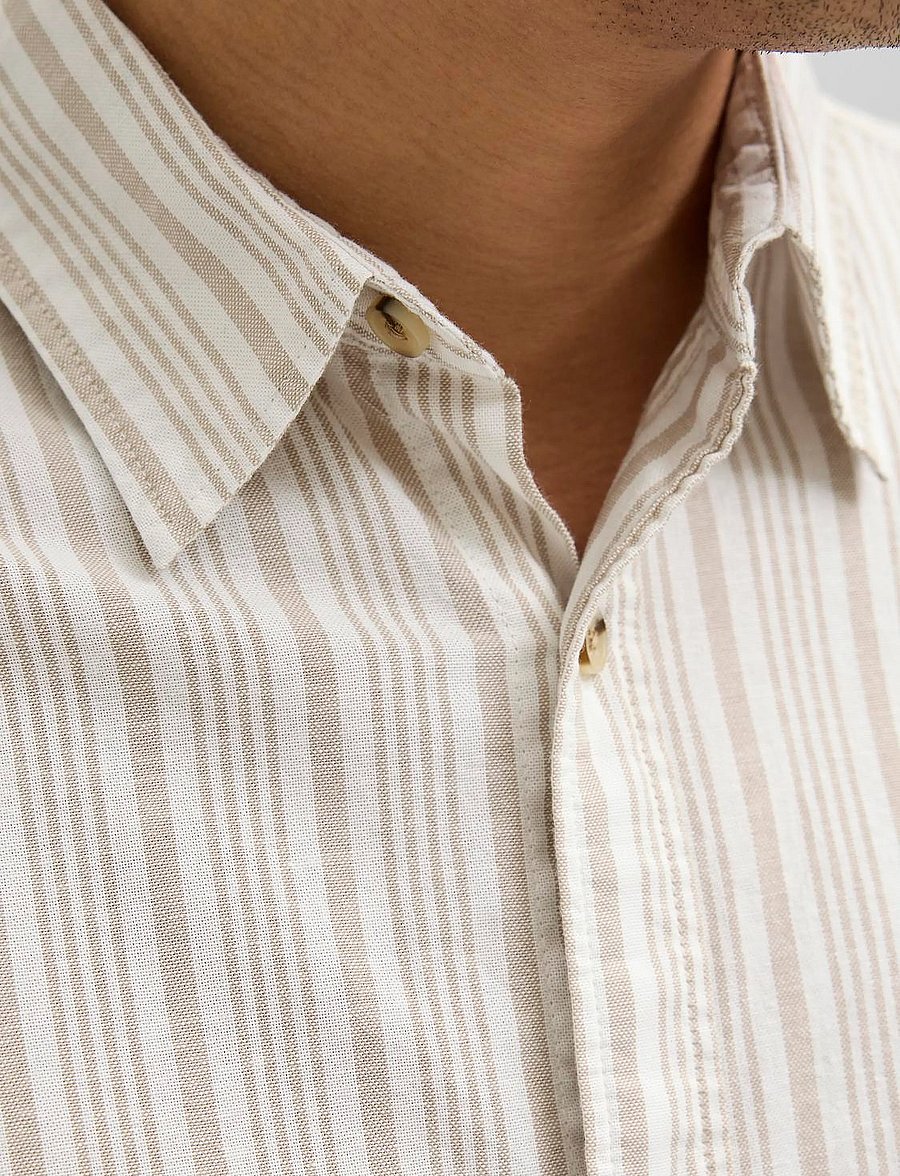 Jack & Jones - JJJOSHUA OXFORD STRIPE SHIRT S/S - marškiniai trumpomis rankovėmis - crockery - 0