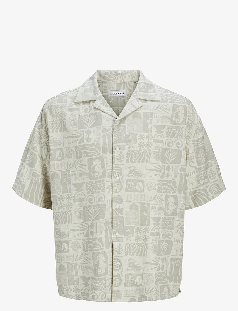 Jack & Jones - JJWAYNE AOP RESORT SHIRT SS - linneskjortor - moonbeam - 1