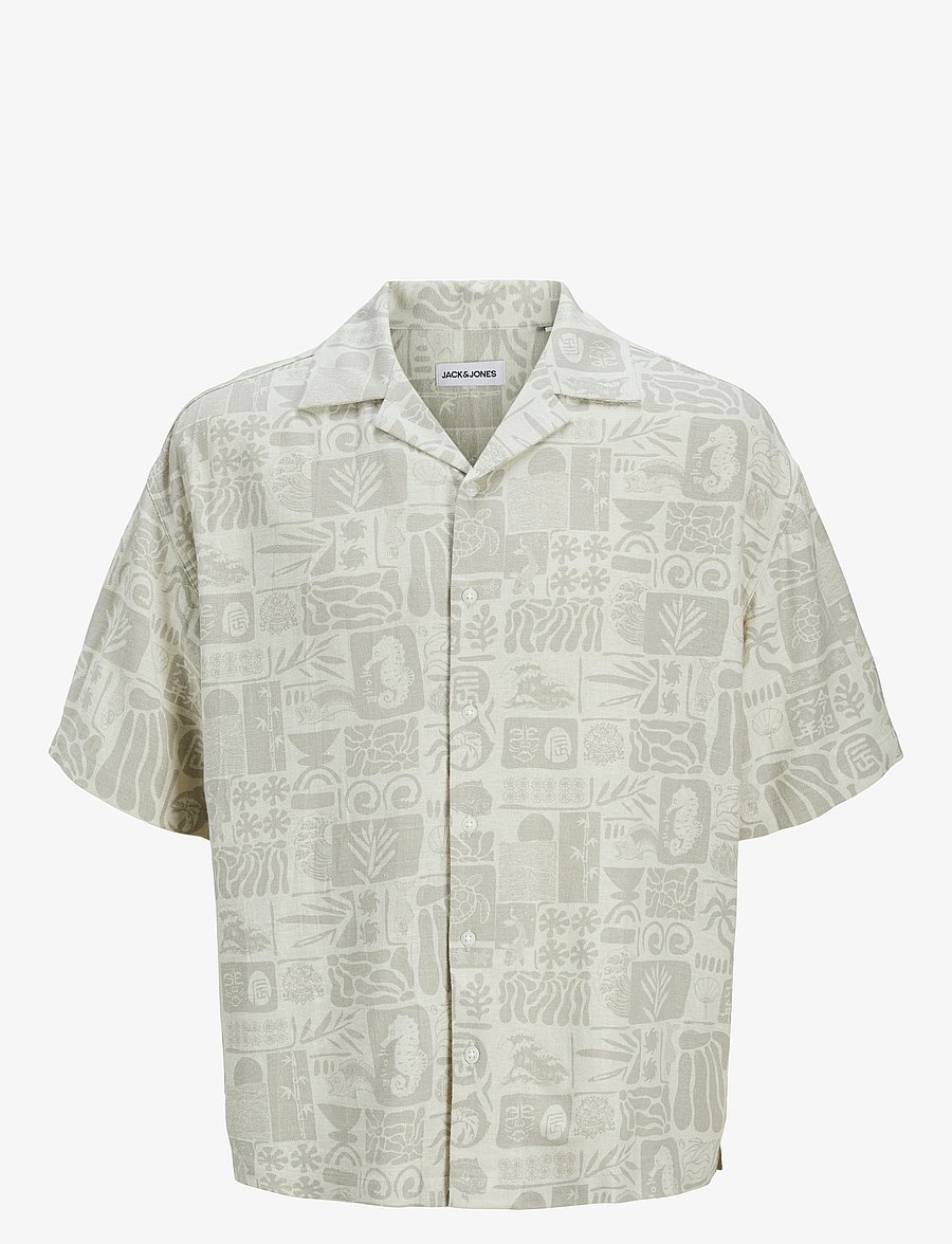 Jack & Jones - JJWAYNE AOP RESORT SHIRT SS - chemises de lin - moonbeam - 1