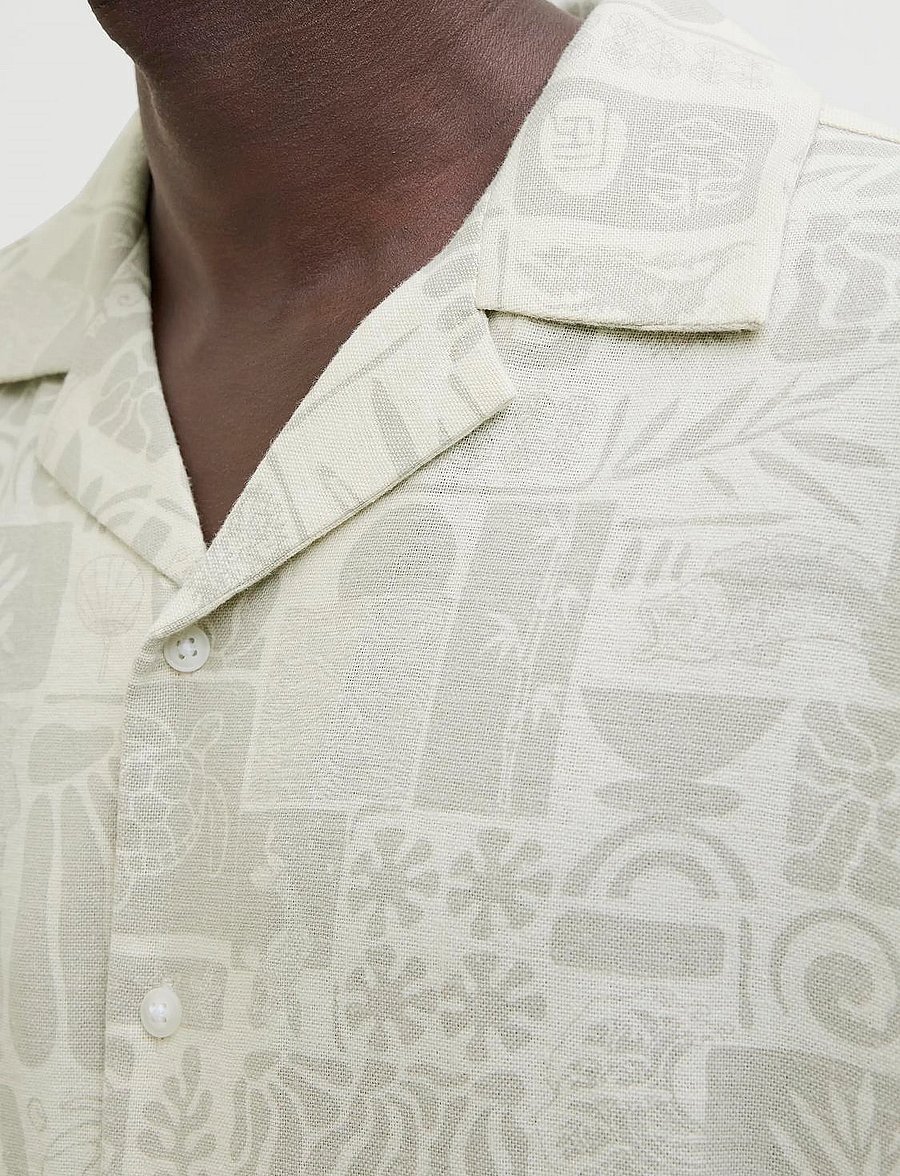 Jack & Jones - JJWAYNE AOP RESORT SHIRT SS - chemises de lin - moonbeam - 0