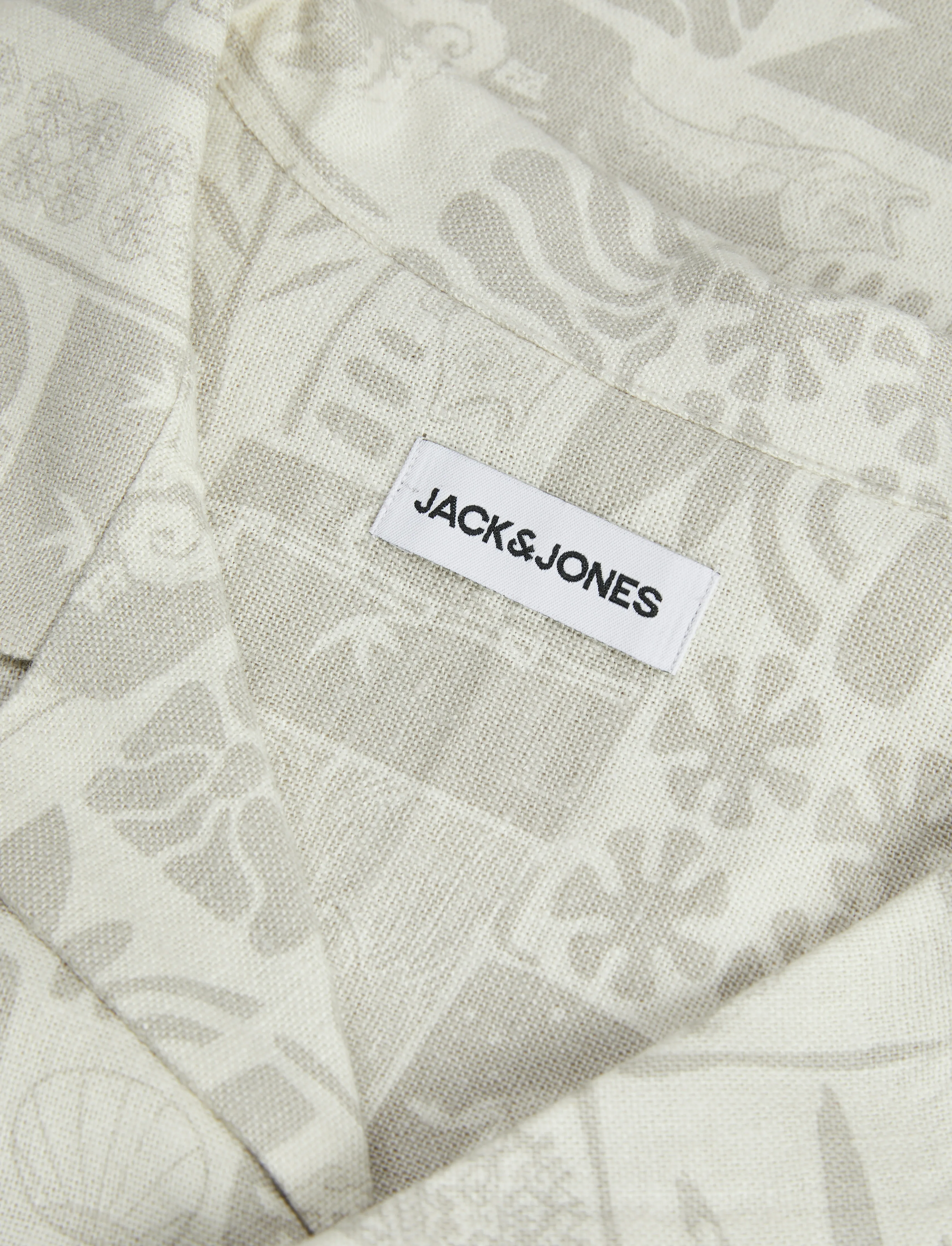 Jack & Jones - JJWAYNE AOP RESORT SHIRT SS - hørskjorter - moonbeam - 3