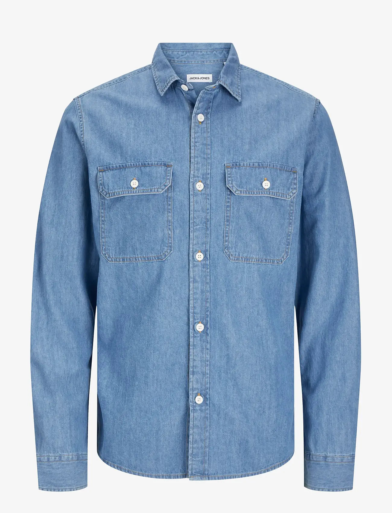 Jack & Jones - JJETRAVIS SHIRT LS NOOS - teksasärgid - light blue denim - 1