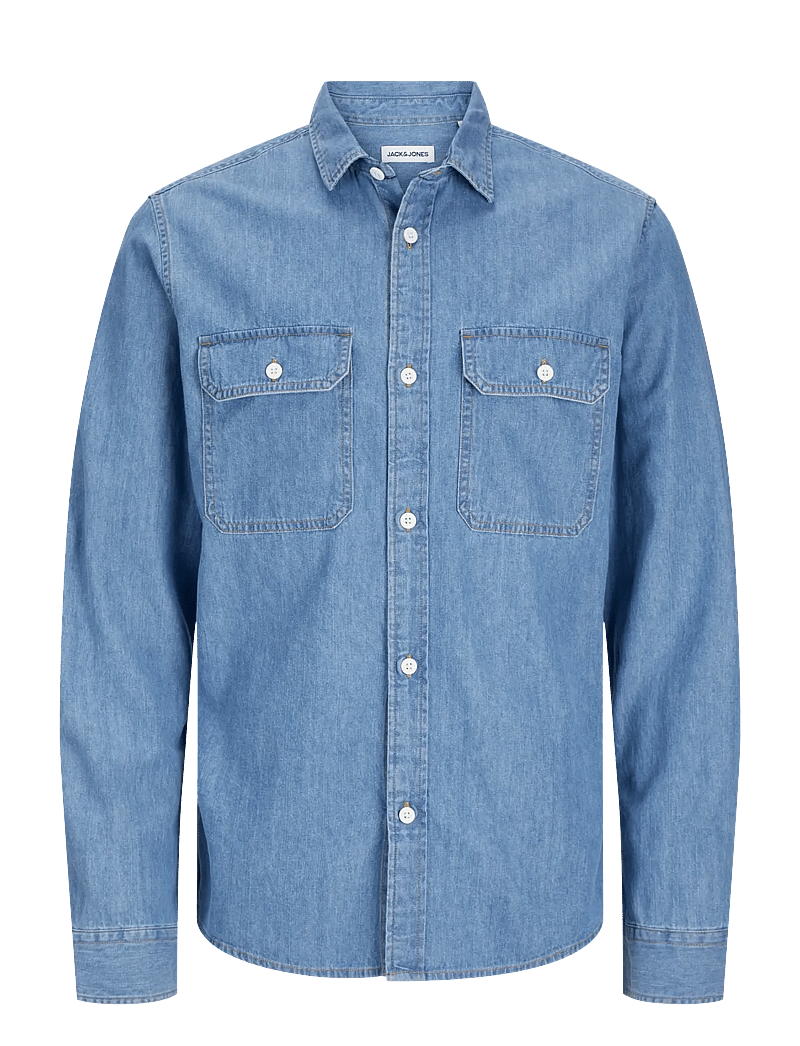 Jack & Jones - JJETRAVIS SHIRT LS NOOS - teksasärgid - light blue denim - 1