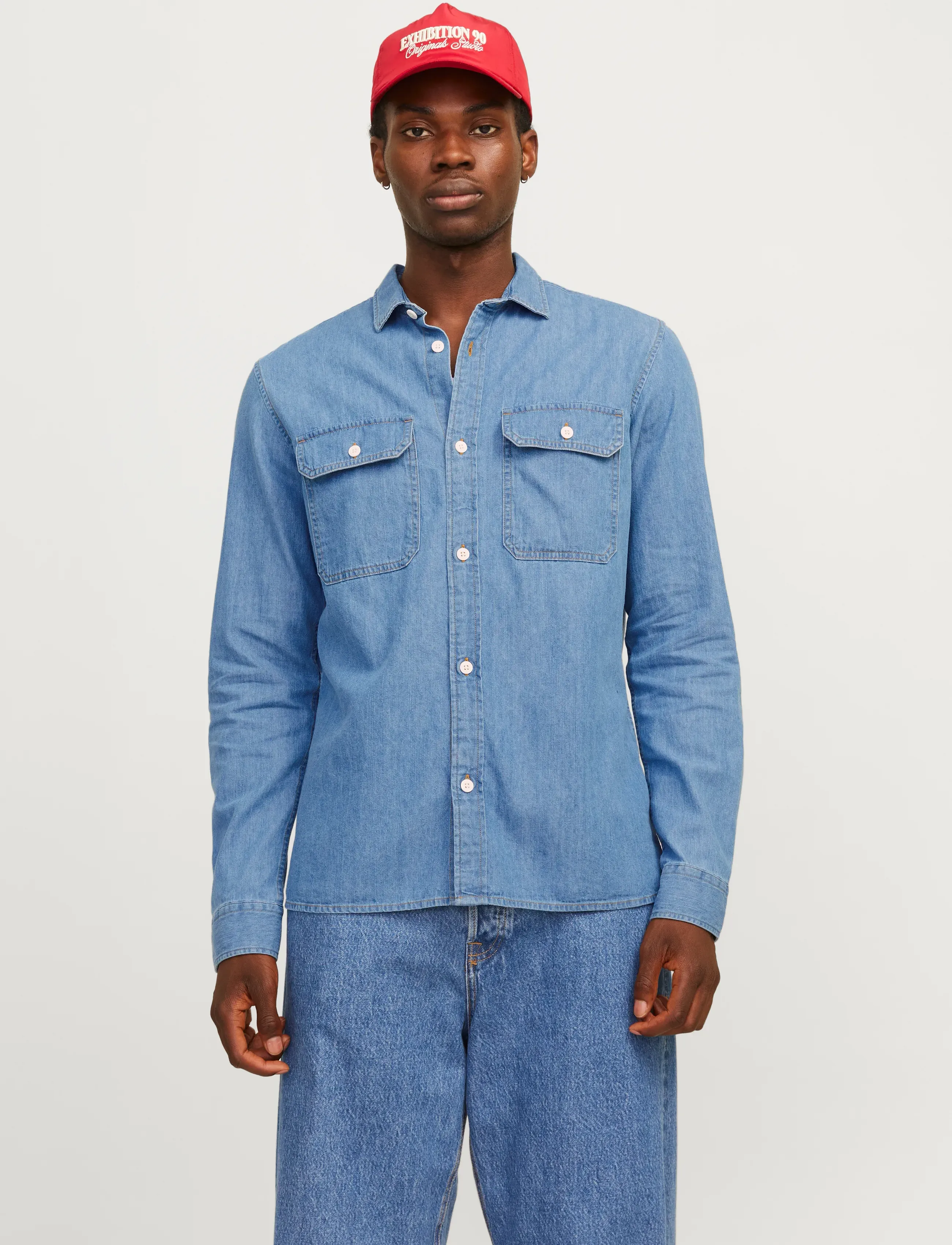 Jack & Jones JJETRAVIS SHIRT LS NOOS - Skjortor - LIGHT BLUE DENIM / blue