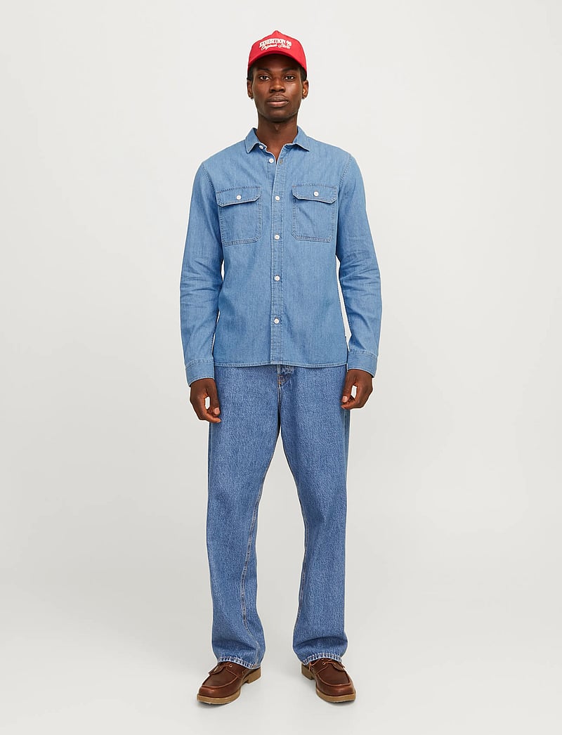 Jack & Jones - JJETRAVIS SHIRT LS NOOS - teksasärgid - light blue denim - 3