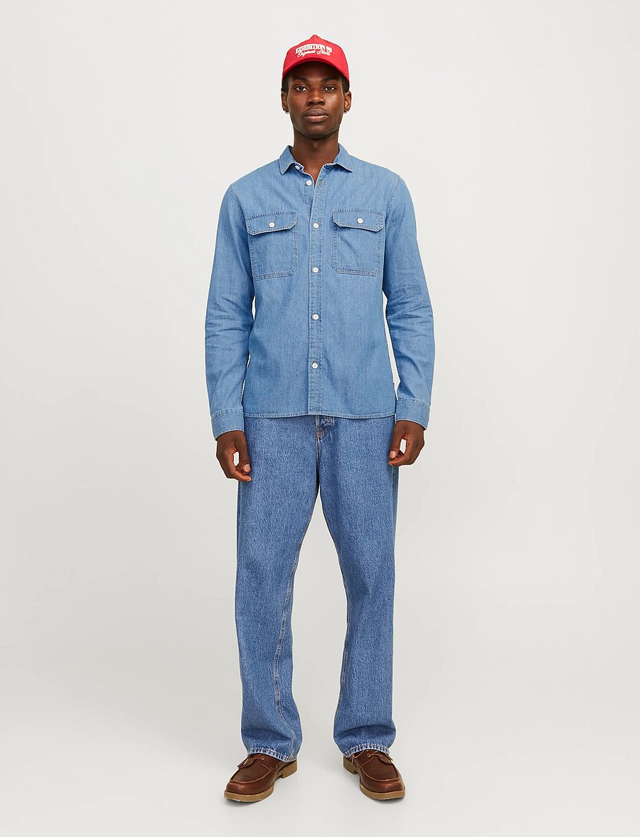 Jack & Jones - JJETRAVIS SHIRT LS NOOS - jeanshemden - light blue denim - 3